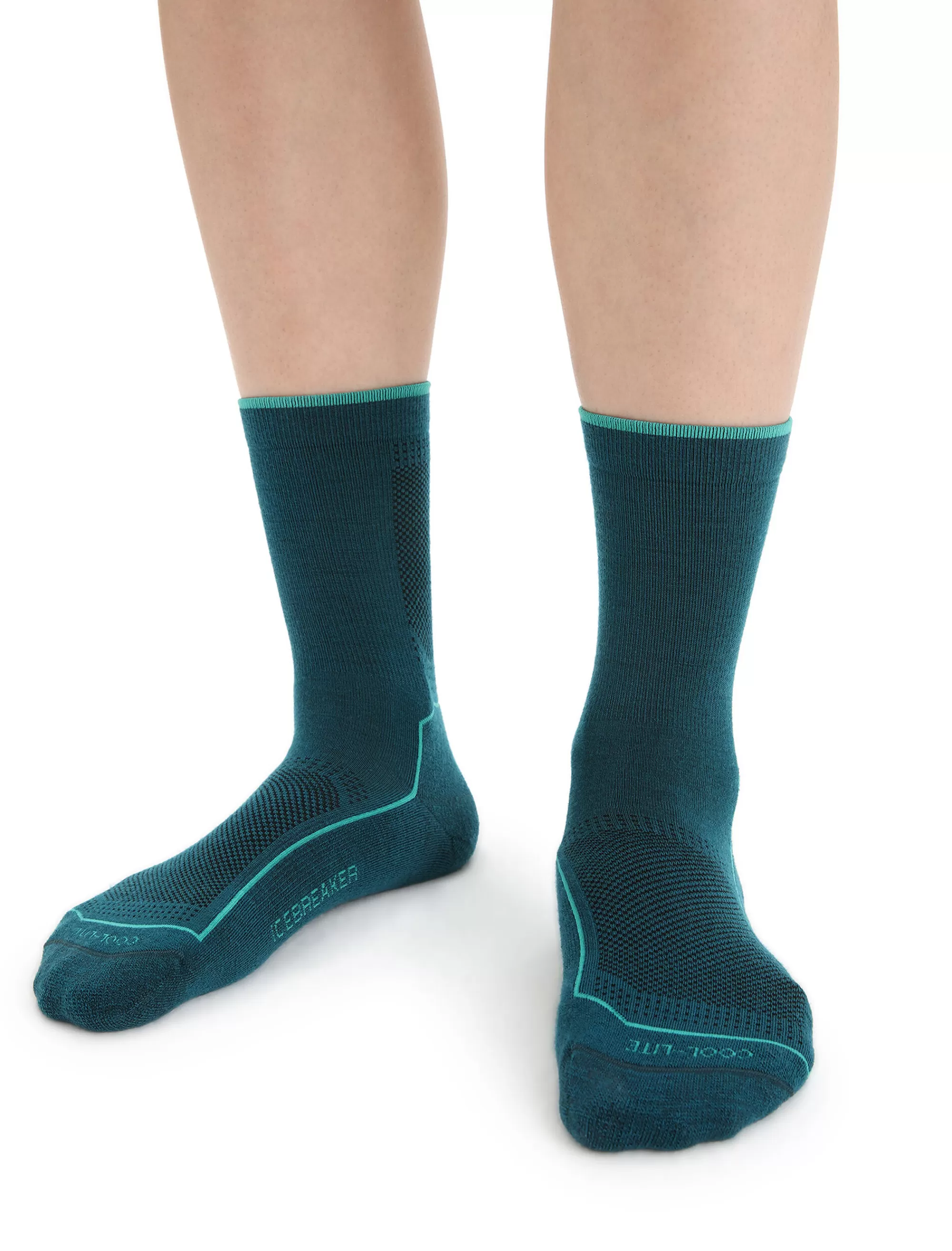 Icebreaker Chaussettes 3/4 Merinos Cool-Lite™ Hike Femme Green Glory/Fresh New