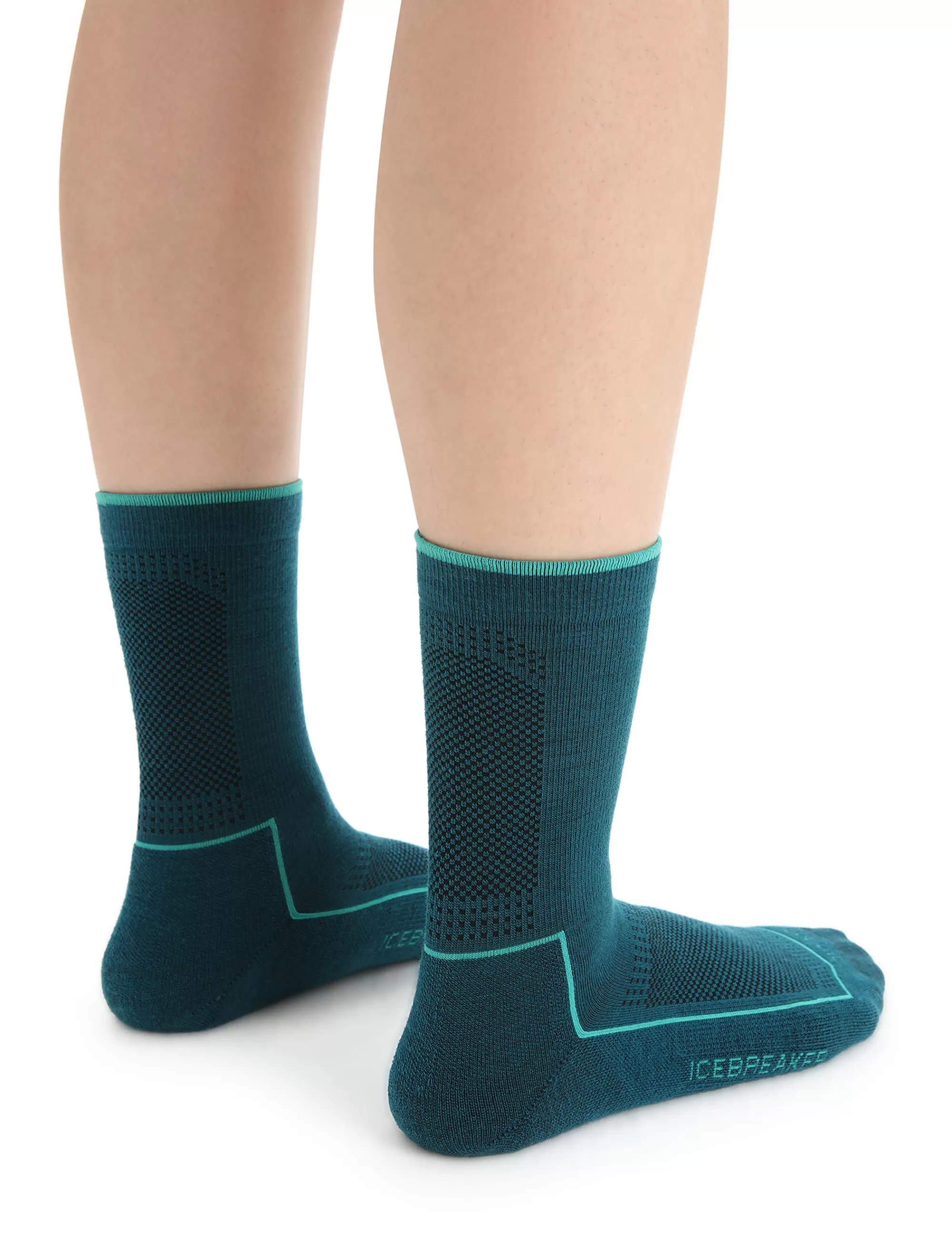 Icebreaker Chaussettes 3/4 Merinos Cool-Lite™ Hike Femme Green Glory/Fresh New