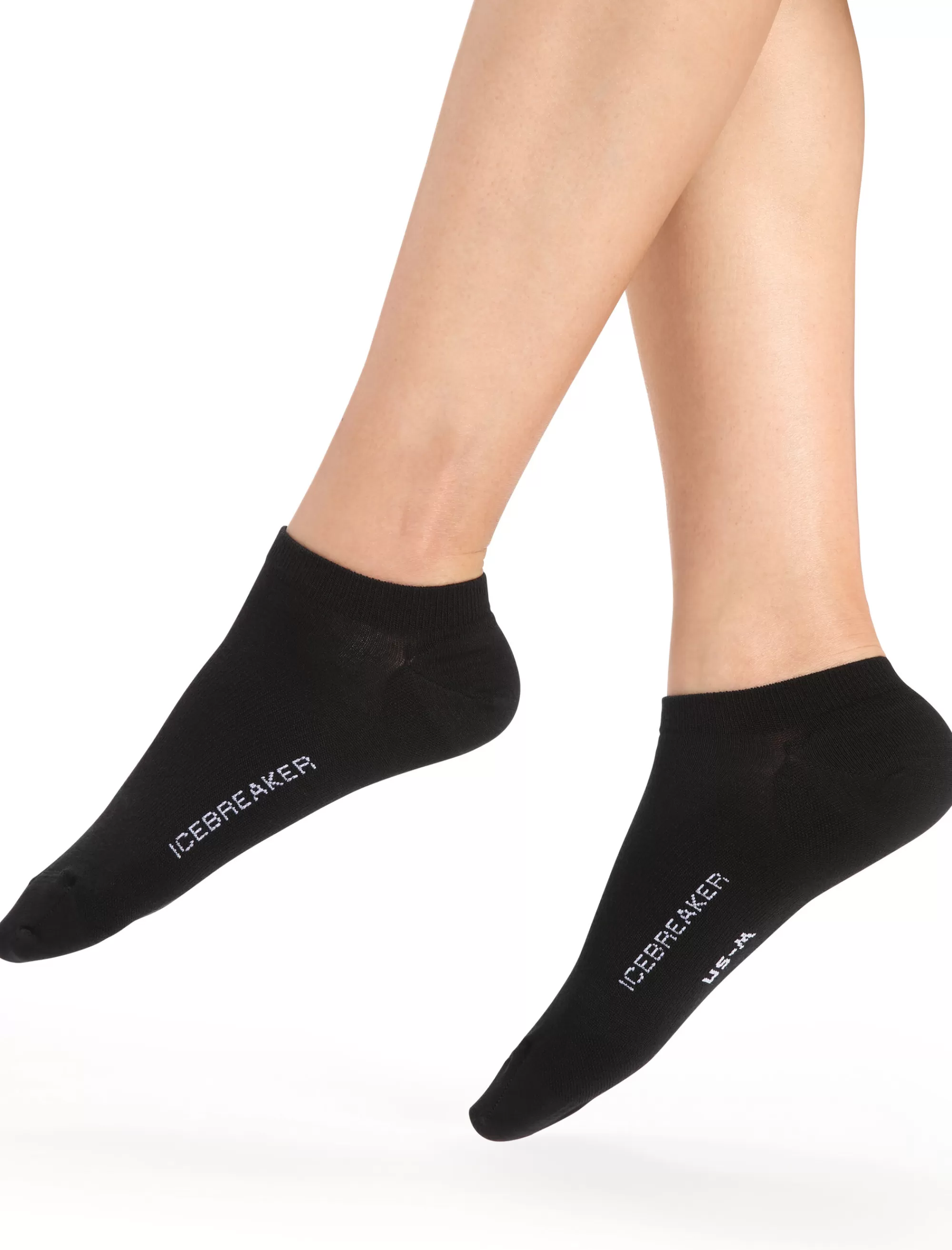 Icebreaker Chaussettes Invisibles Jauge Fine Merinos Lifestyle Femme Black/Snow Clearance