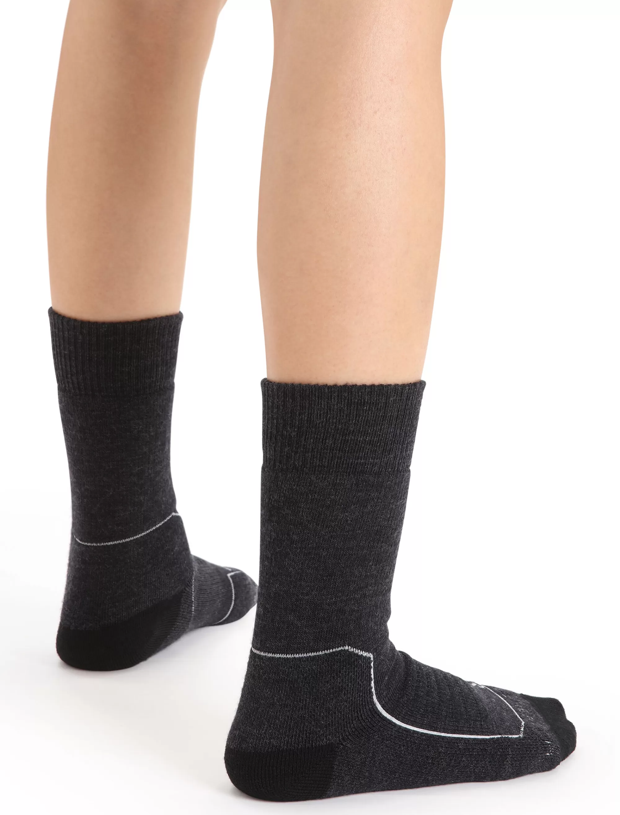 Icebreaker Chaussettes Merinos Grammage Eleve Hike+ Femme Jet Heather Discount