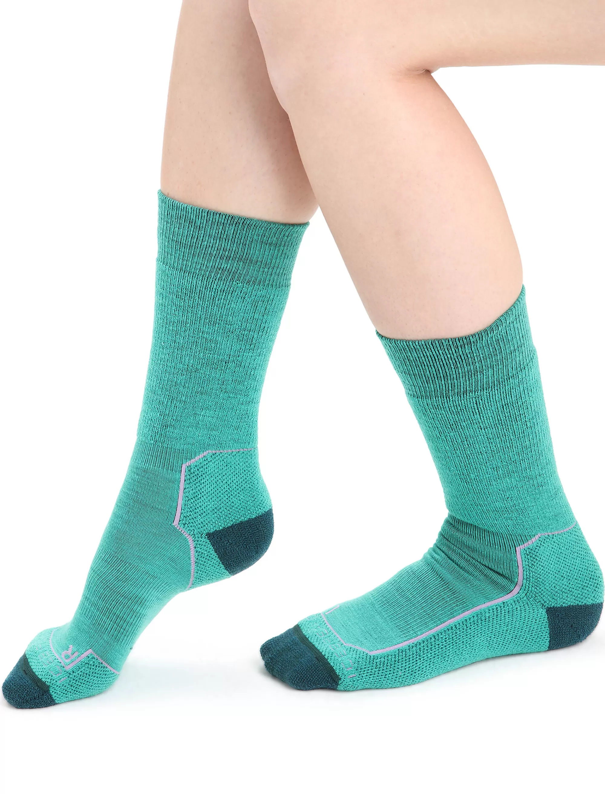 Icebreaker Chaussettes Merinos Grammage Moyen Hike+ Femme Fresh/Green Glory Outlet