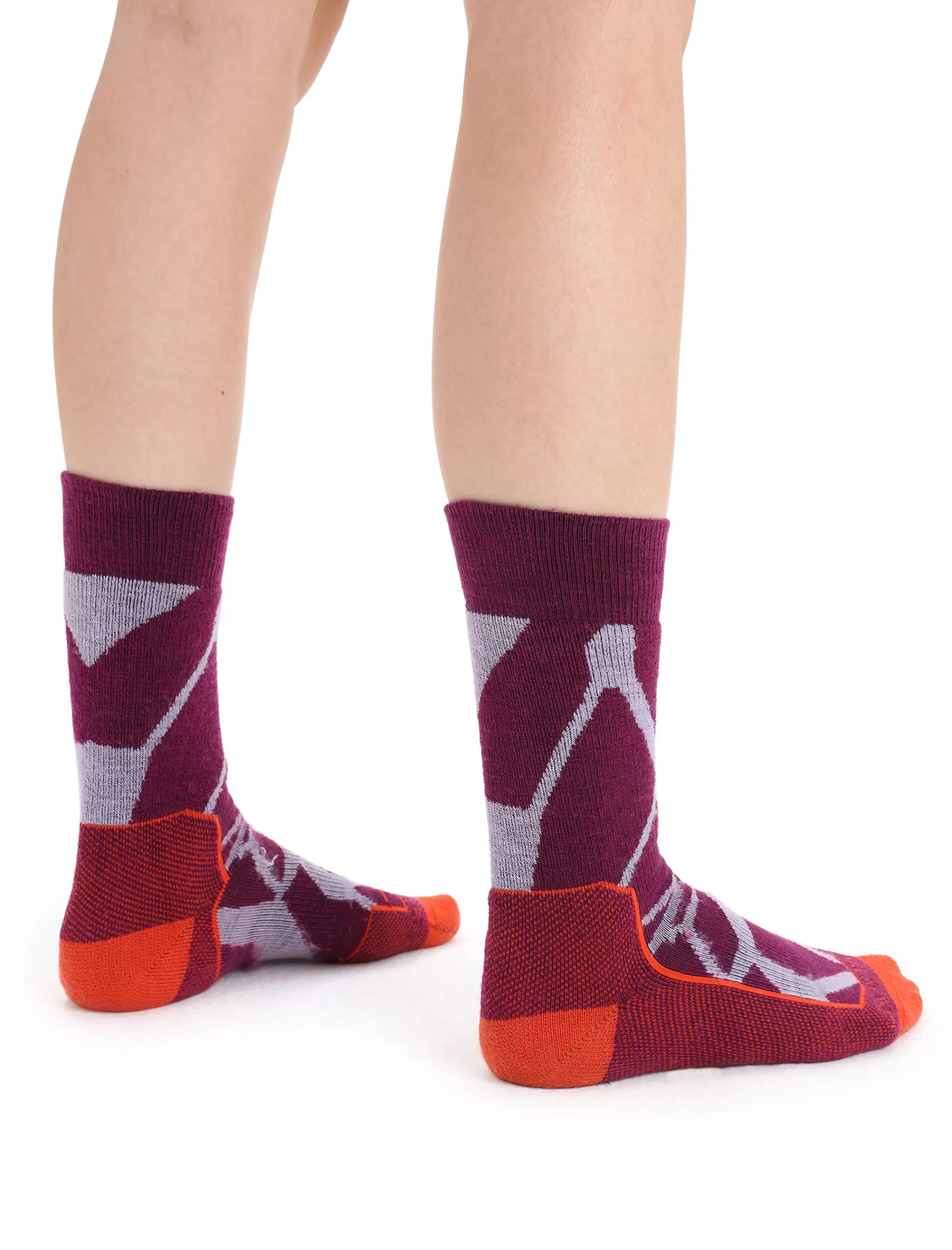 Icebreaker Chaussettes Merinos Grammage Moyen Hike+ Fractured Landscapes Femme Purple Gaze/Go Berry Cheap