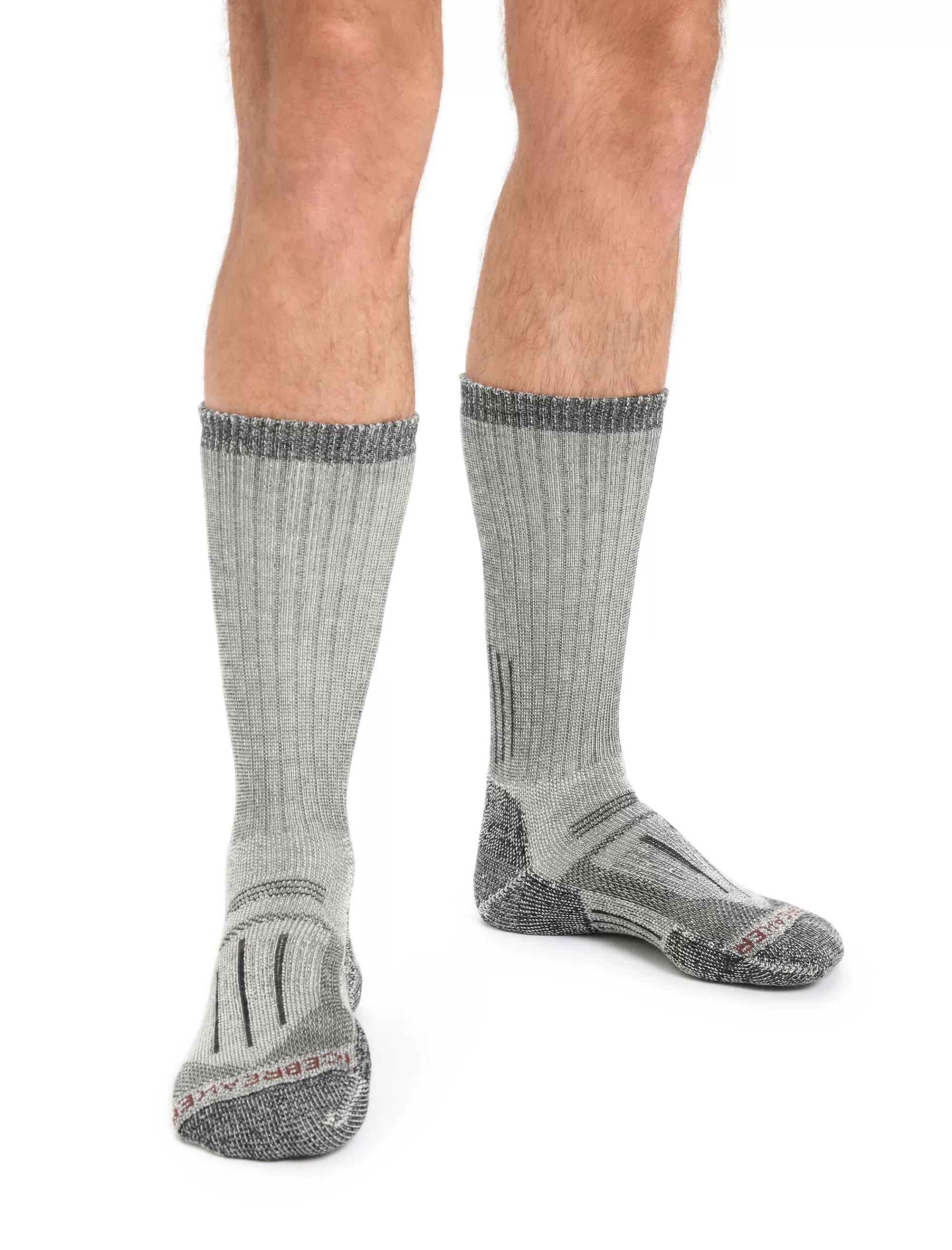 Icebreaker Chaussettes Mi-Mollet Merinos Mountaineer Homme Jet Heather/Espresso Outlet