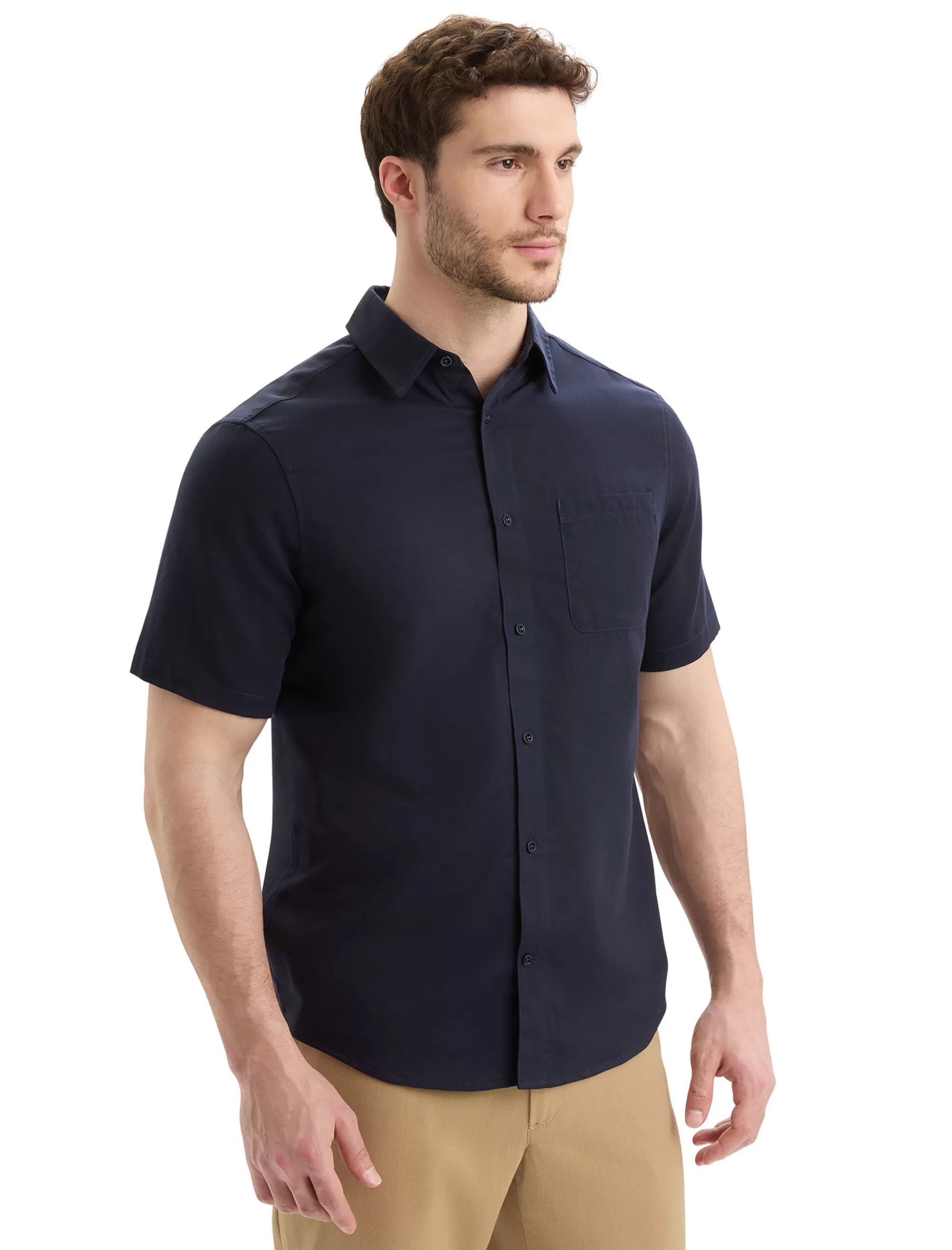 Icebreaker Chemise Manches Courtes Merinos Steveston Homme Midnight Navy Store