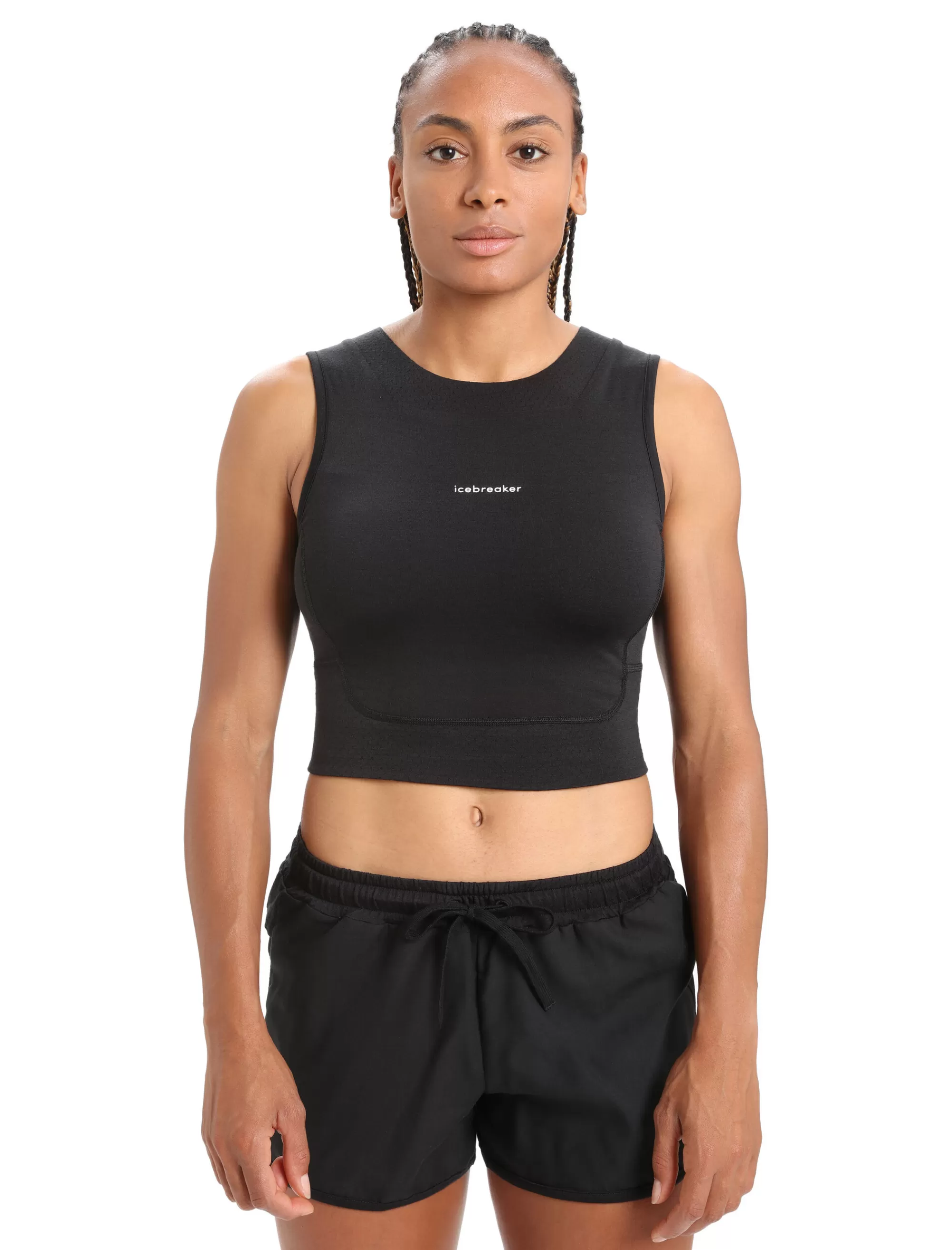 Icebreaker Debardeur Court Soutien-Gorge Integre Merinos Zoneknit™ Femme Black Outlet