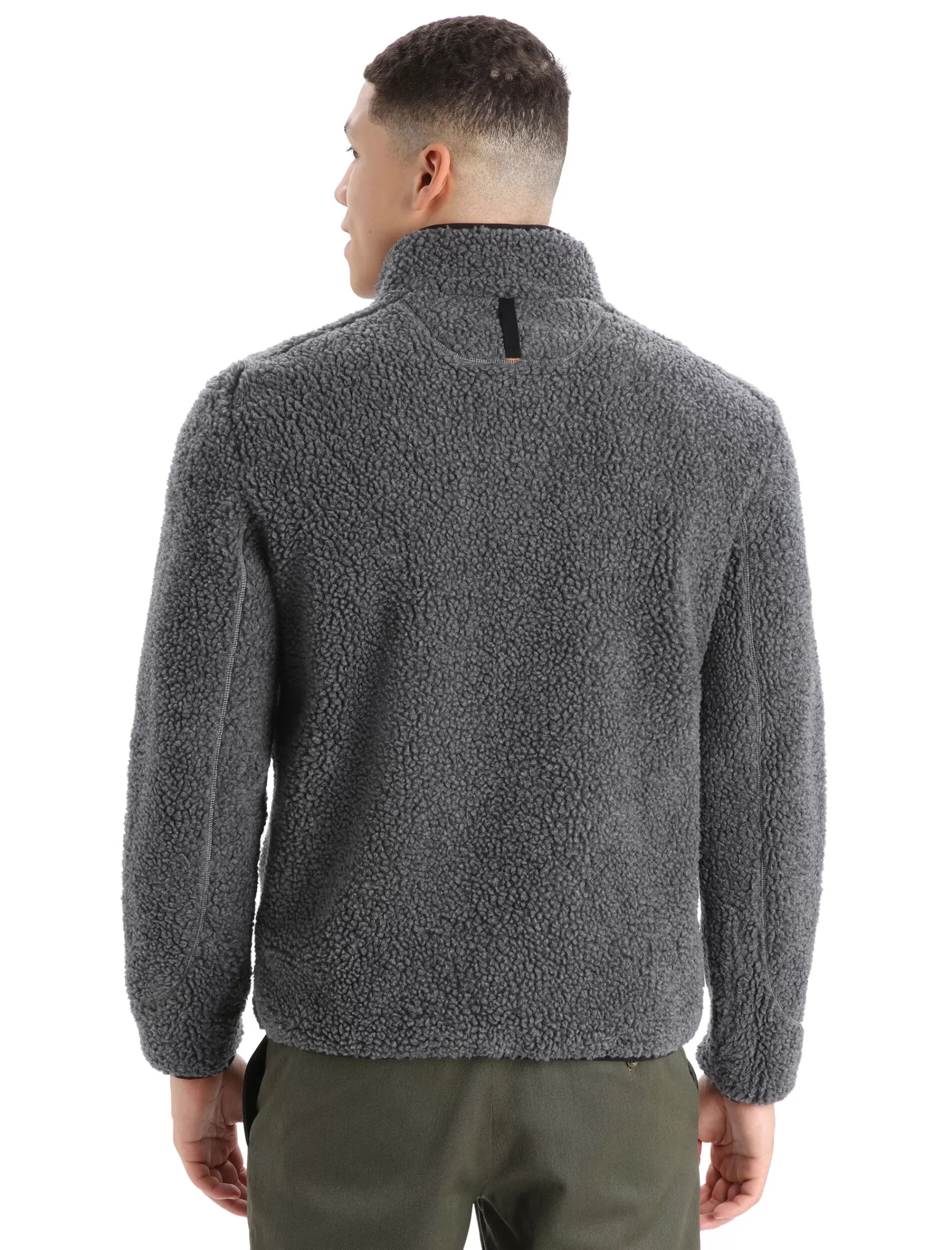 Icebreaker Demi-Zip Manches Longues Effet Fourrure Merinos Realfleece™ Homme Gritstone Heather/Black Hot