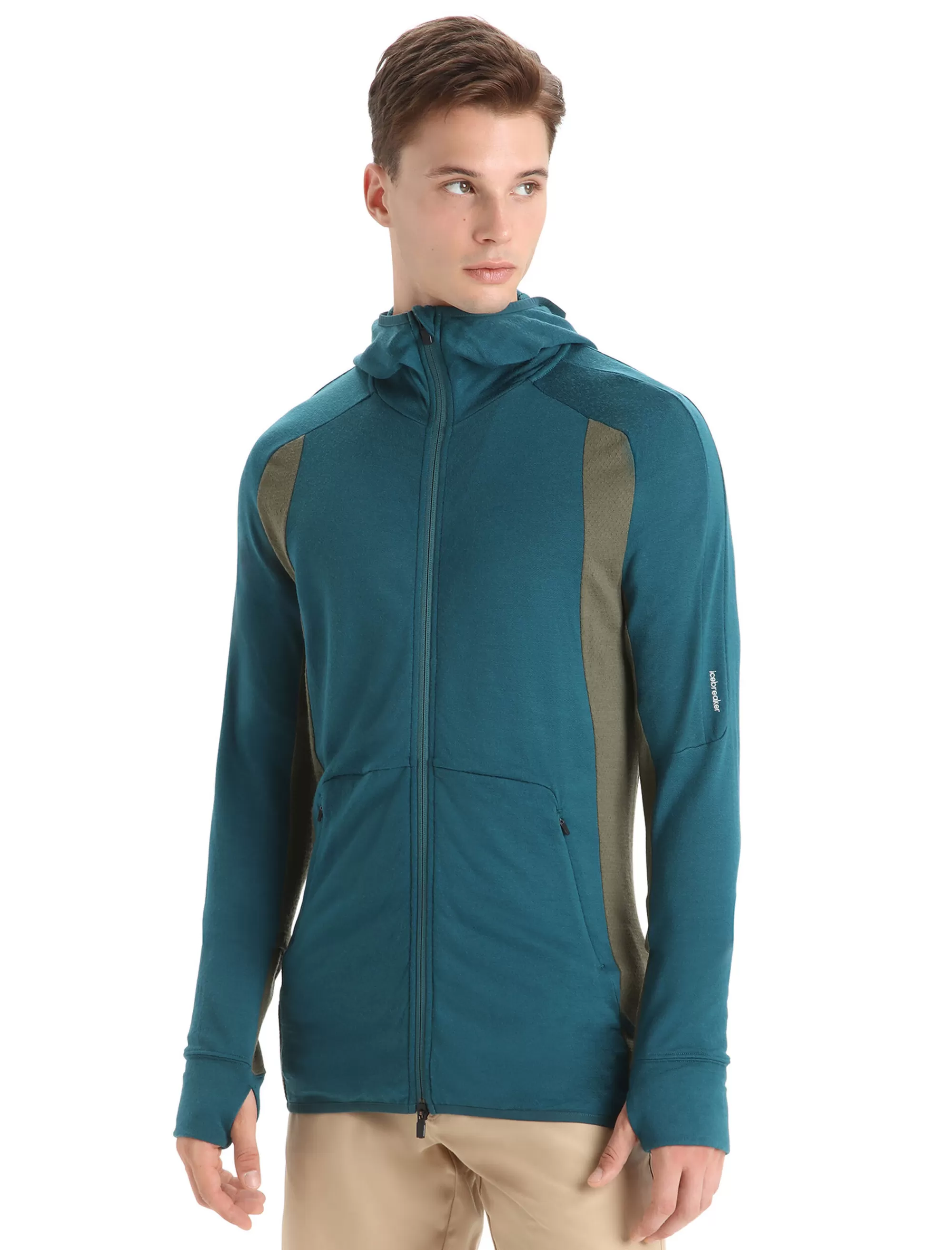 Icebreaker Haut A Capuche Zippe Manches Longues Merinos Zoneknit™ Homme Green Glory/Loden Shop