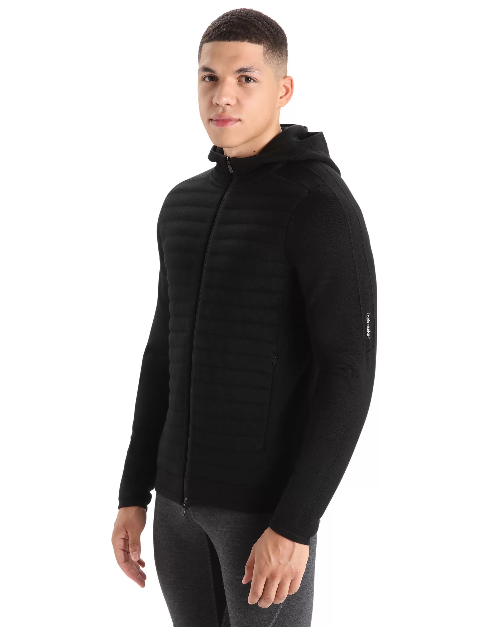 Icebreaker Haut A Capuche Zippe Manches Longues Zoneknit™ Insulated Homme Black Hot