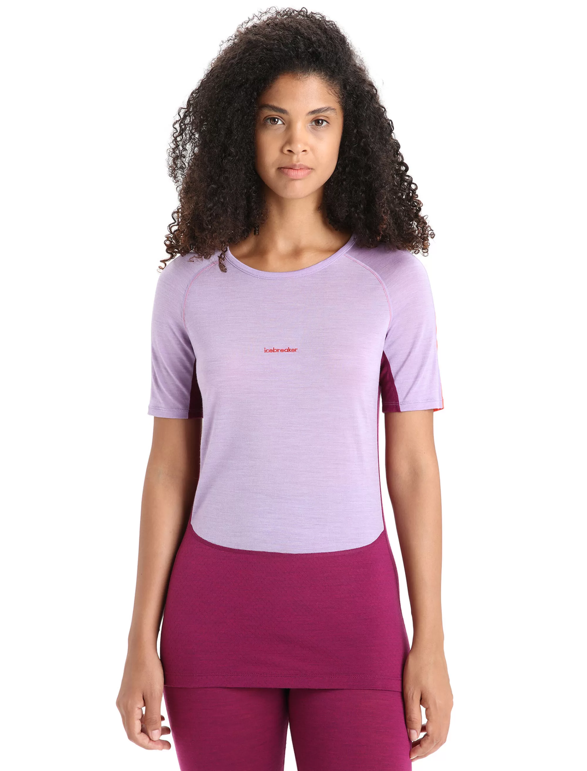 Icebreaker Haut Manches Courtes Col Rond Merinos 125 Zoneknit™ Femme Purple Gaze/Go Berry Cheap