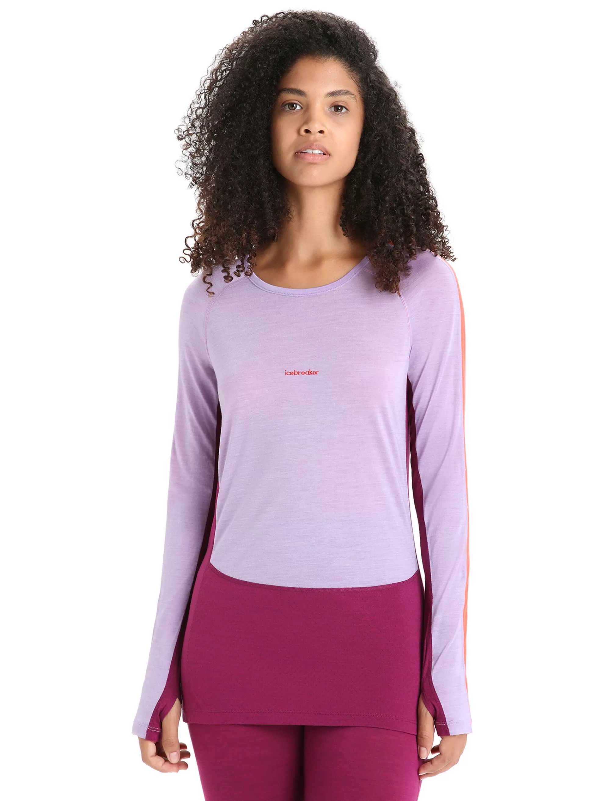 Icebreaker Haut Manches Longues Col Rond Merinos 125 Zoneknit™ Femme Purple Gaze/Go Berry Fashion