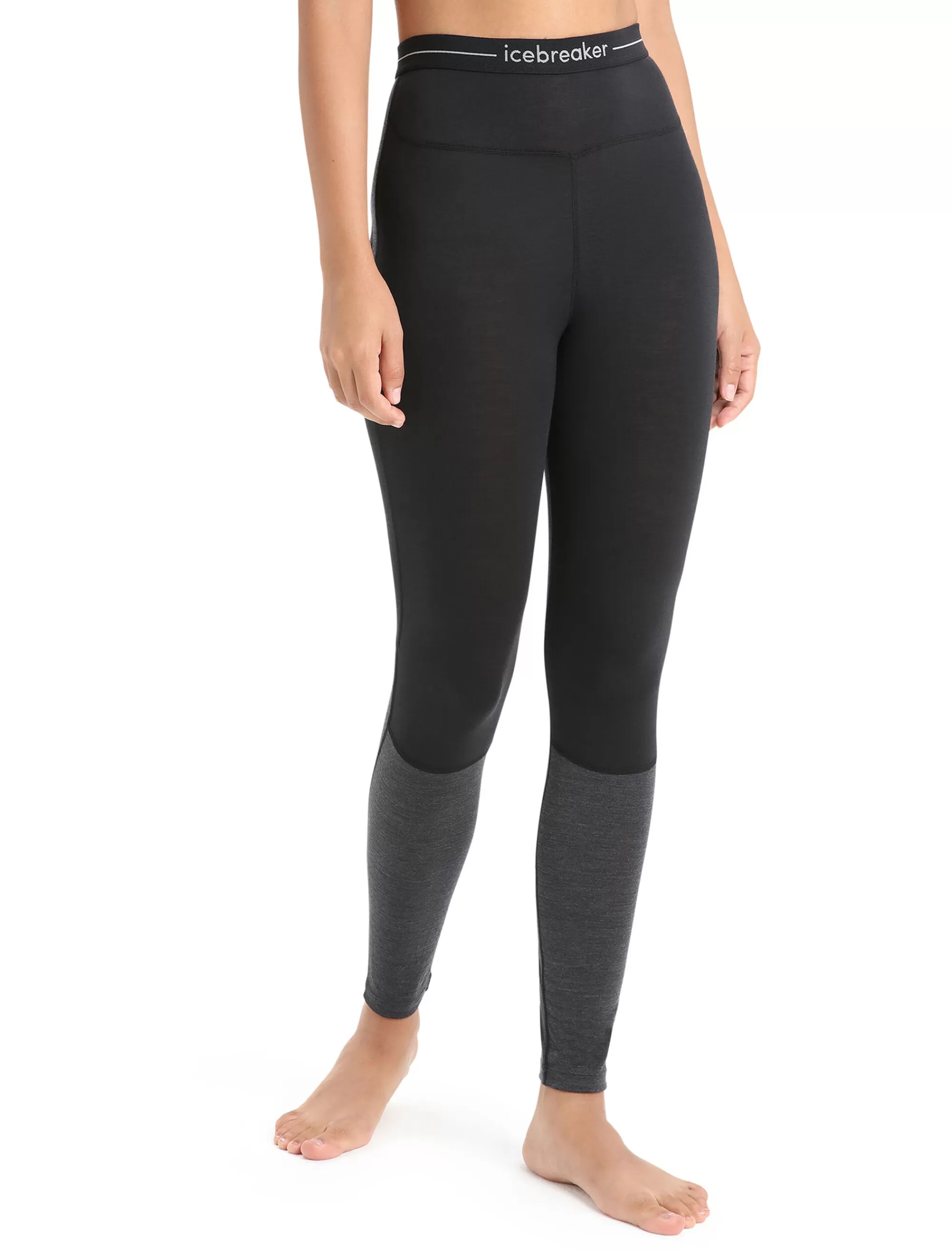 Icebreaker Legging Merinos 125 Zoneknit™ Femme Black/Jet Heather Outlet