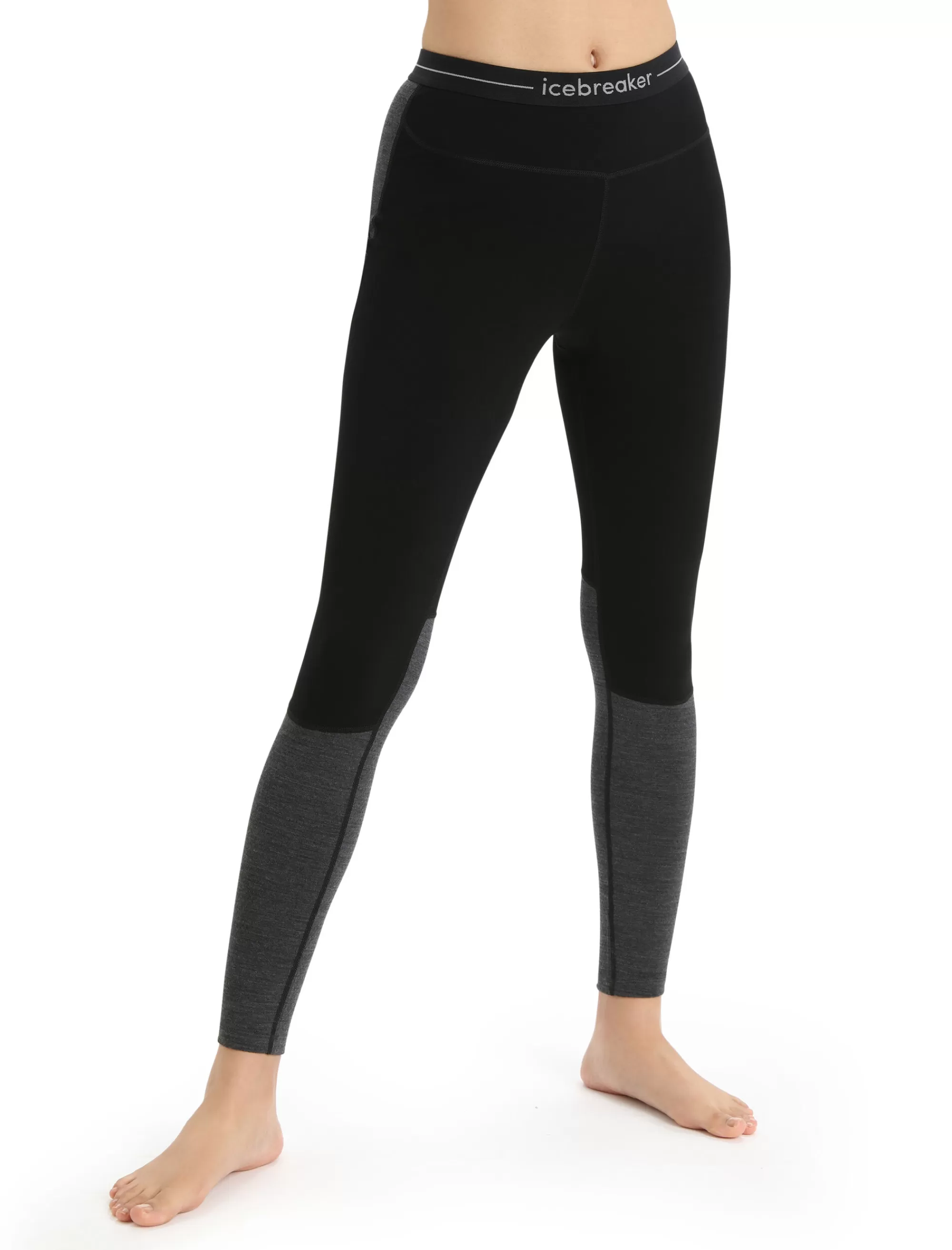 Icebreaker Legging Merinos 200 Zoneknit™ Femme Black/Jet Heather Best Sale