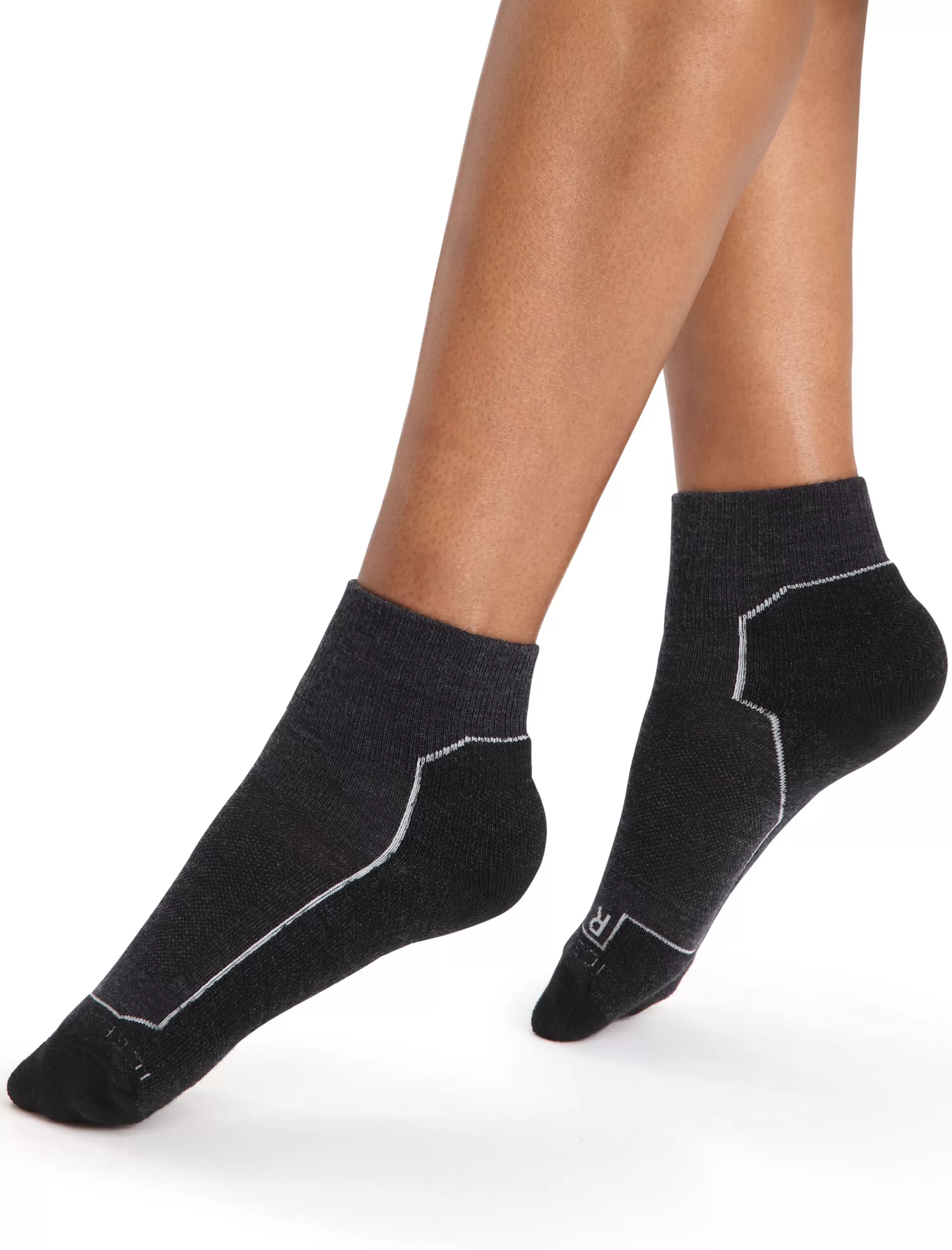 Icebreaker Mini-Socquettes Merinos Grammage Leger Hike+ Femme Jet Heather Flash Sale