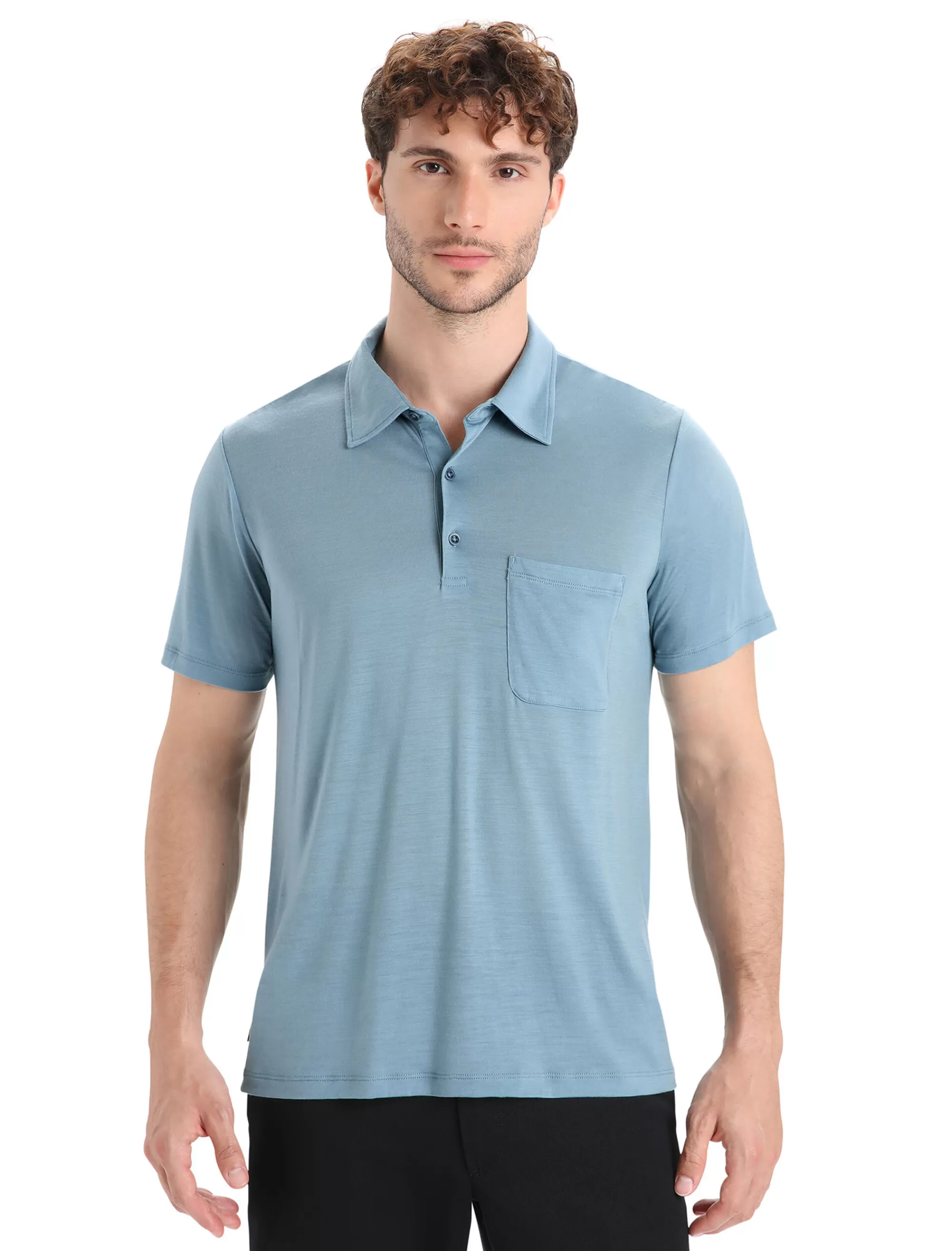 Icebreaker Polo Manches Courtes Merinos Drayden Homme Astral Blue Outlet