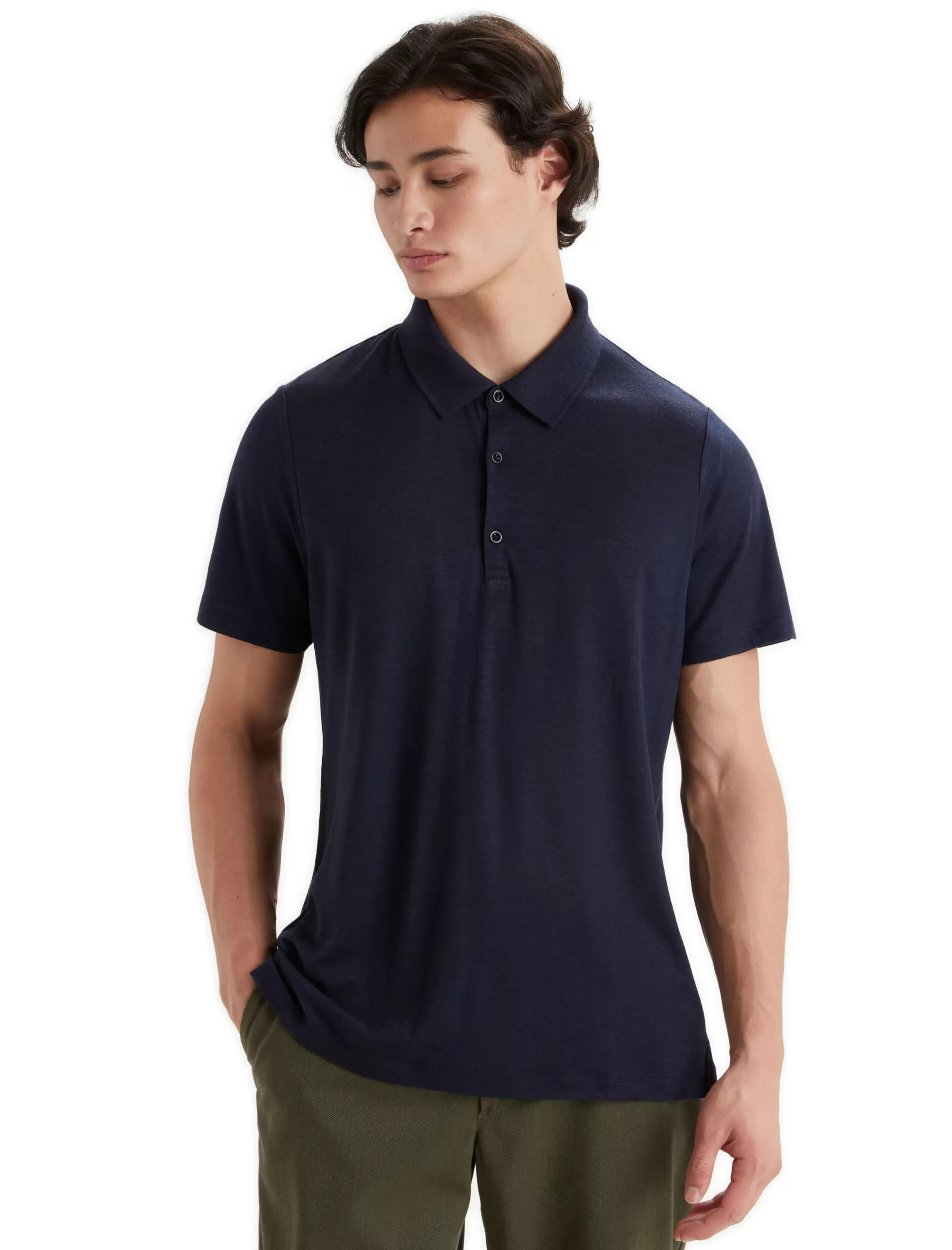 Icebreaker Polo Manches Courtes Merinos Tech Lite Ii Homme Midnight Navy Fashion