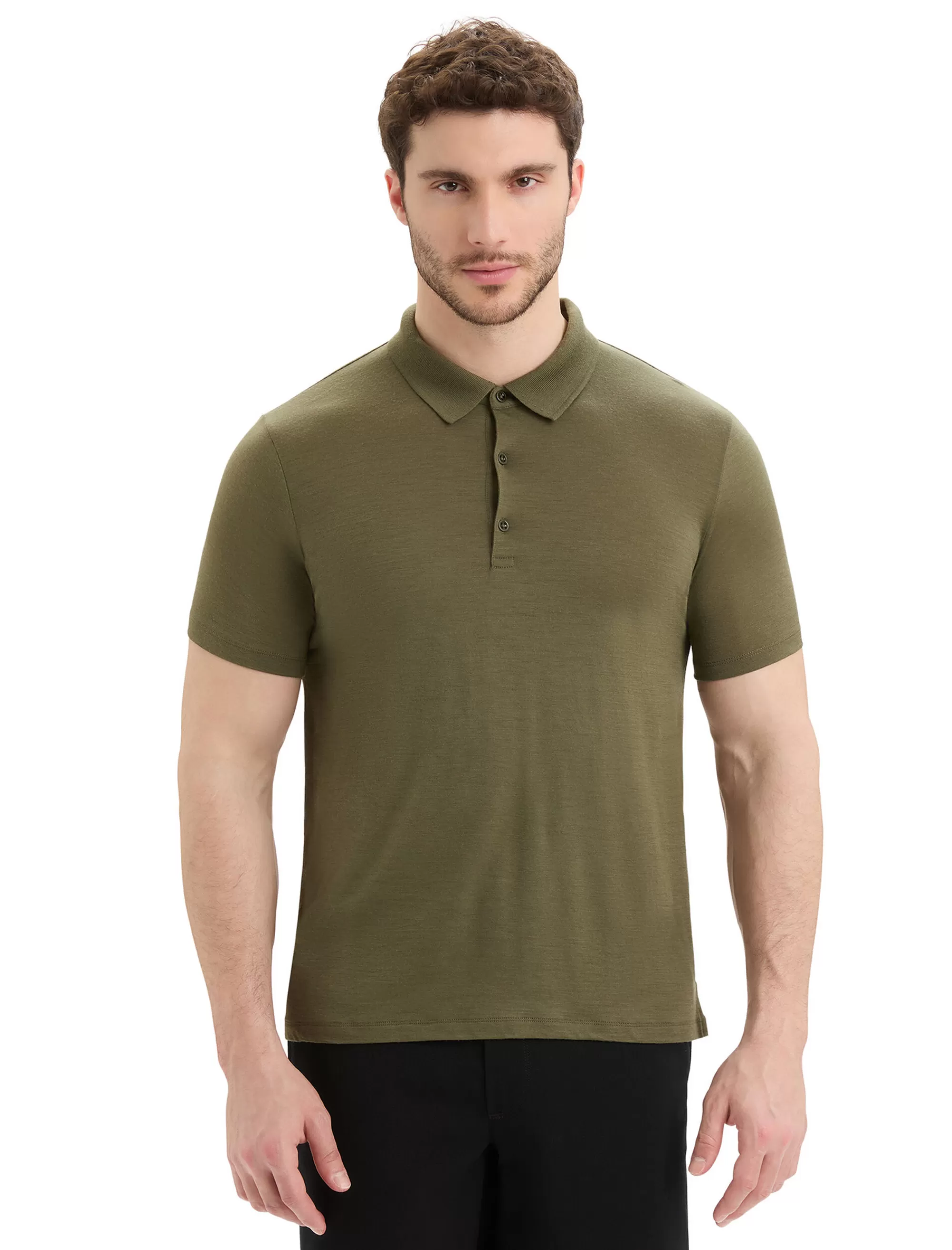 Icebreaker Polo Manches Courtes Merinos Tech Lite Ii Homme Loden Flash Sale