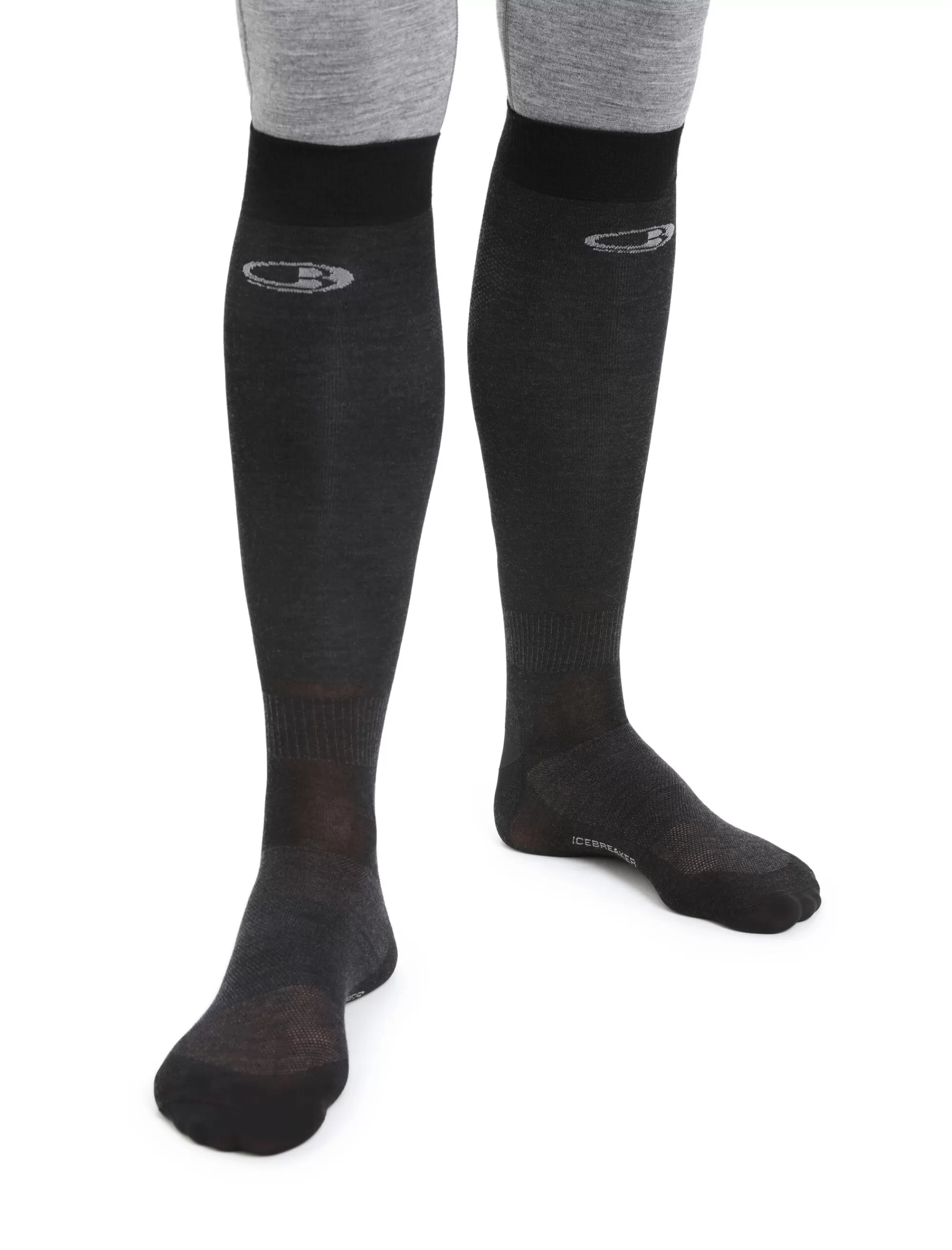 Icebreaker Sous-Chaussettes Hautes Merinos Snow Homme Black Hot