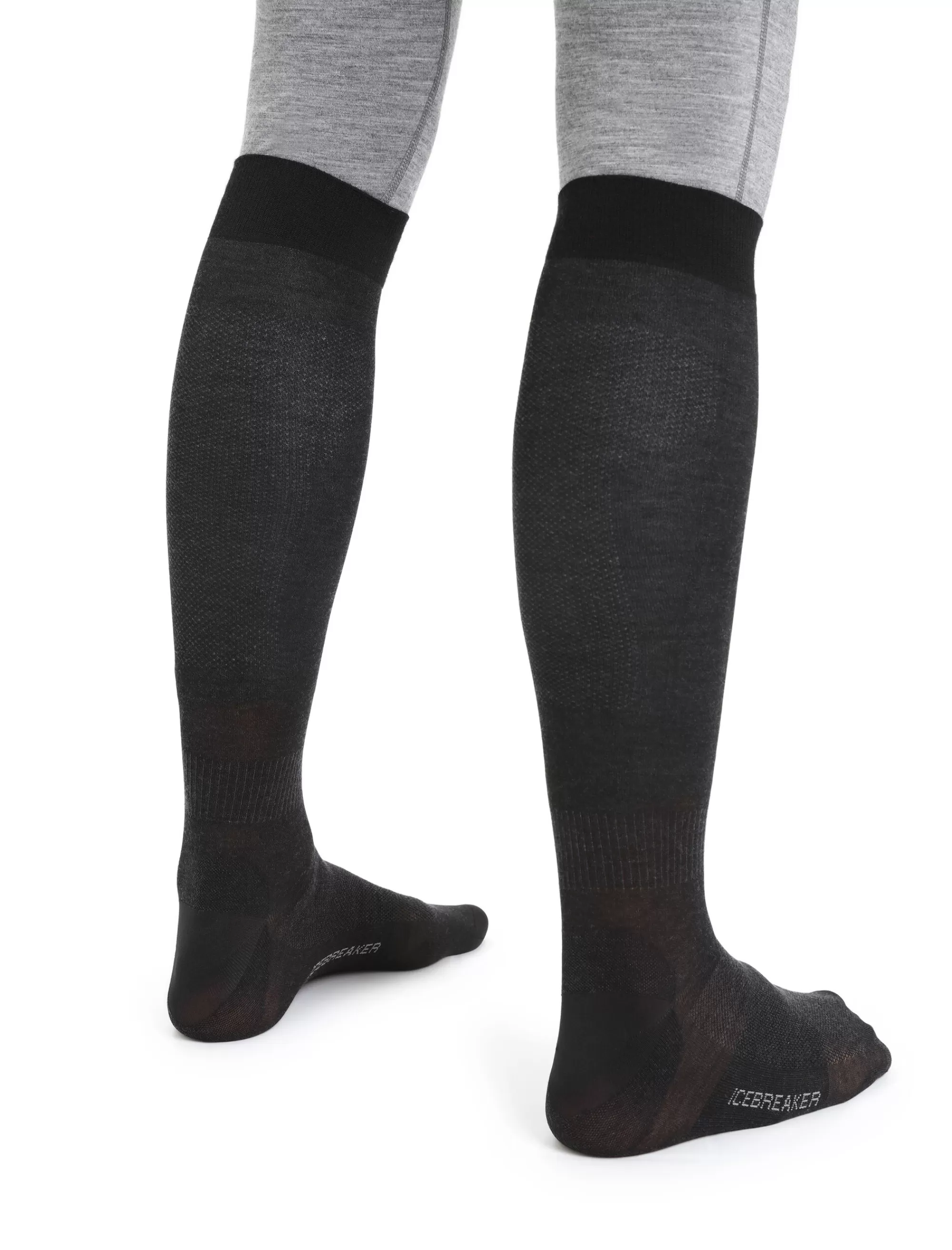 Icebreaker Sous-Chaussettes Hautes Merinos Snow Homme Black Hot