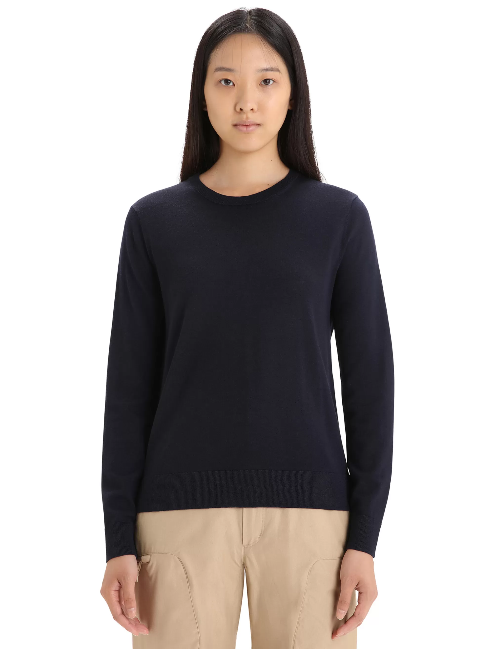 Icebreaker Sweater Manches Longues Merinos Wilcox Femme Midnight Navy Online