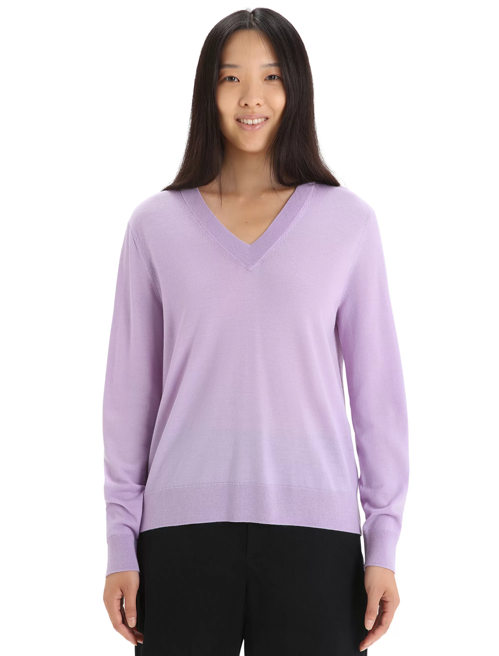 Icebreaker Sweater Manches Longues Merinos Wilcox Femme Purple Gaze Fashion