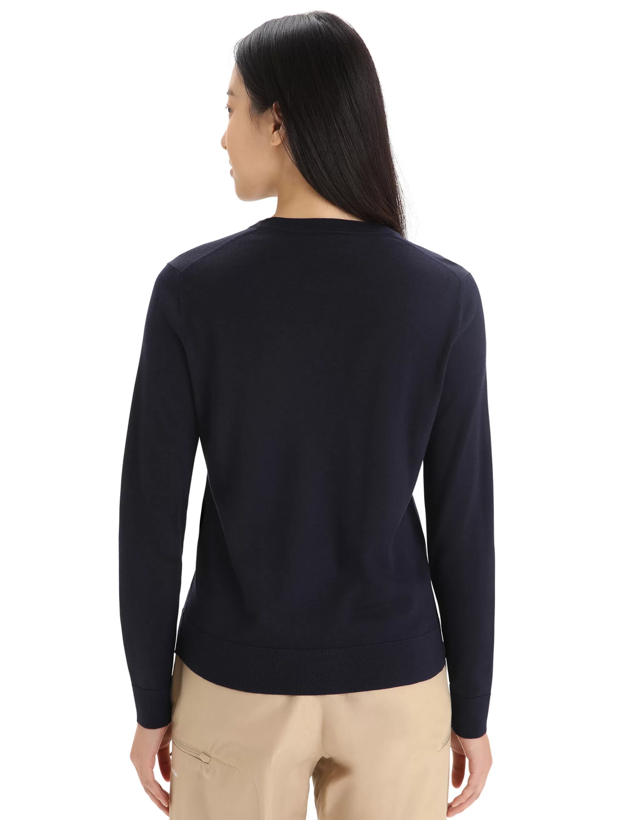 Icebreaker Sweater Manches Longues Merinos Wilcox Femme Midnight Navy Online