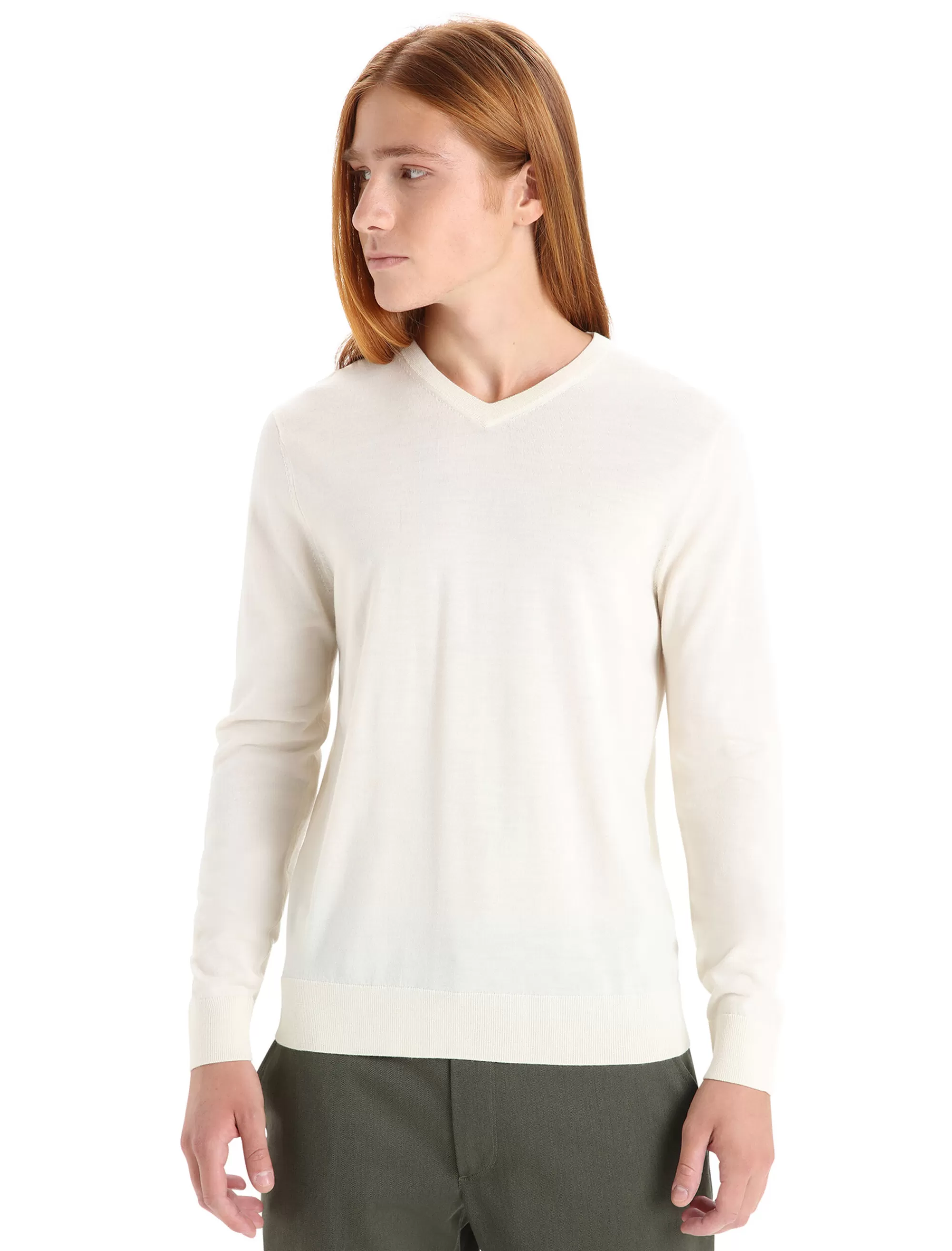 Icebreaker Sweater Manches Longues Merinos Wilcox Homme Chalk Online