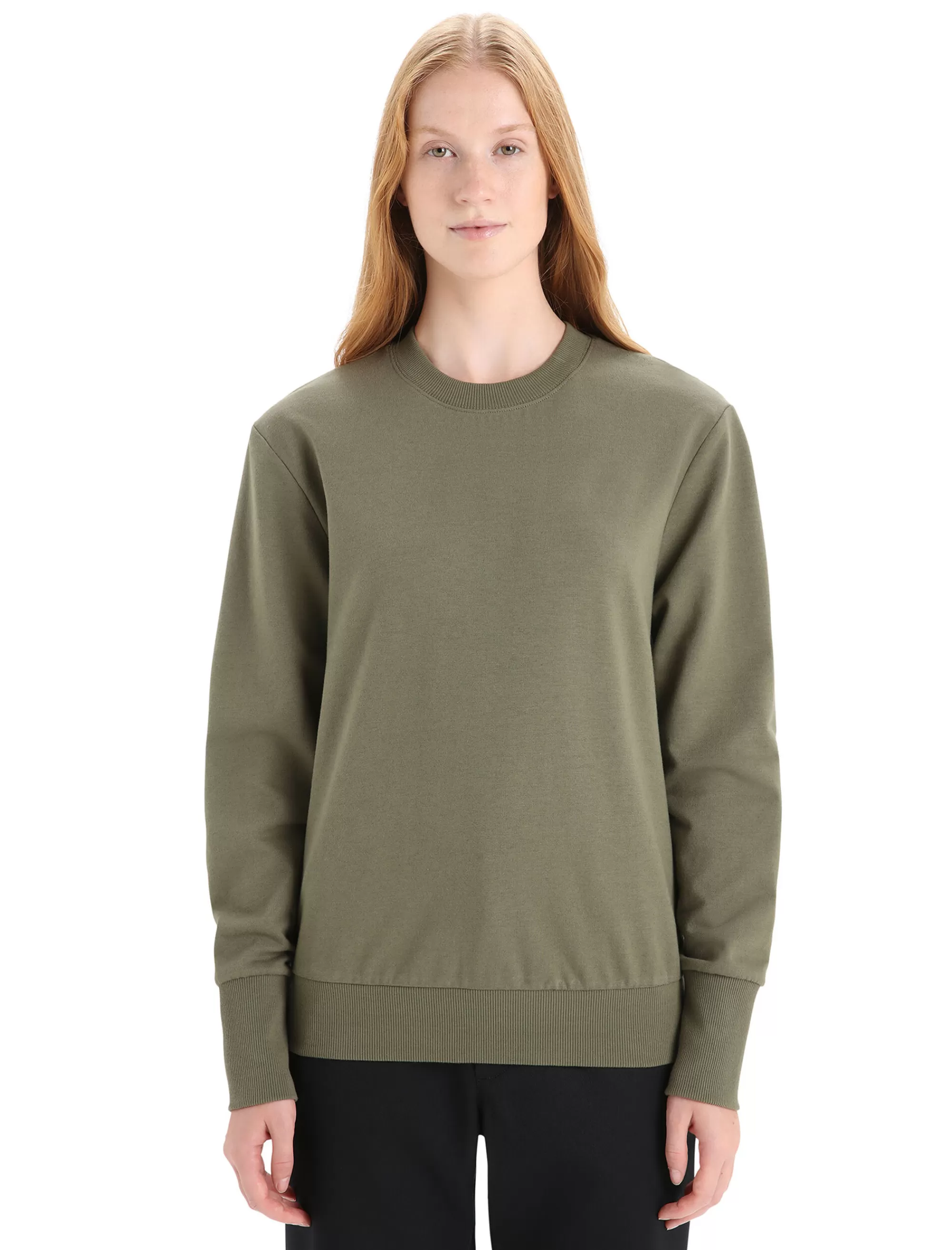 Icebreaker Sweatshirt Manches Longues Merinos Central Ii Femme Loden Clearance