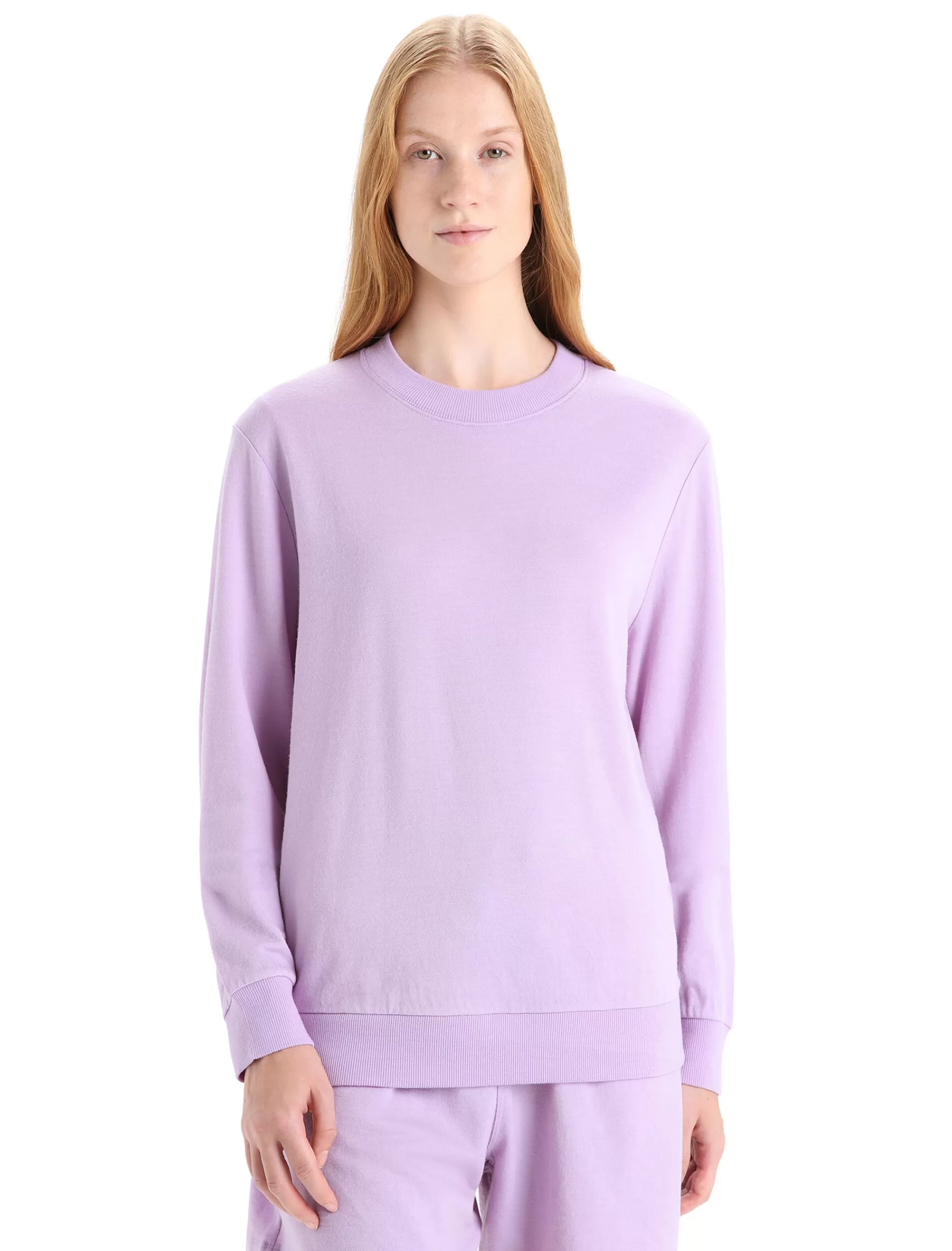 Icebreaker Sweatshirt Manches Longues Merinos Crush Femme Purple Gaze Discount