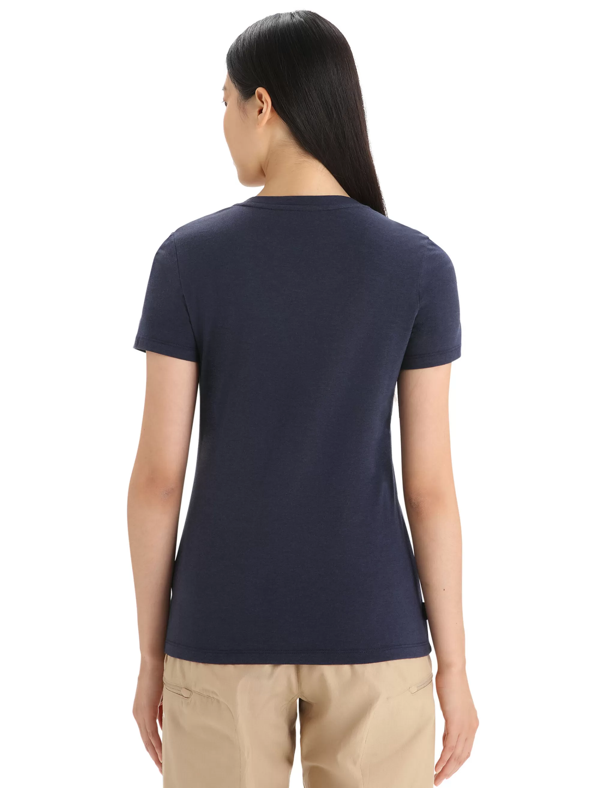 Icebreaker T-Shirt Manches Courtes Merinos Central Classic St Anton Femme Midnight Navy Store