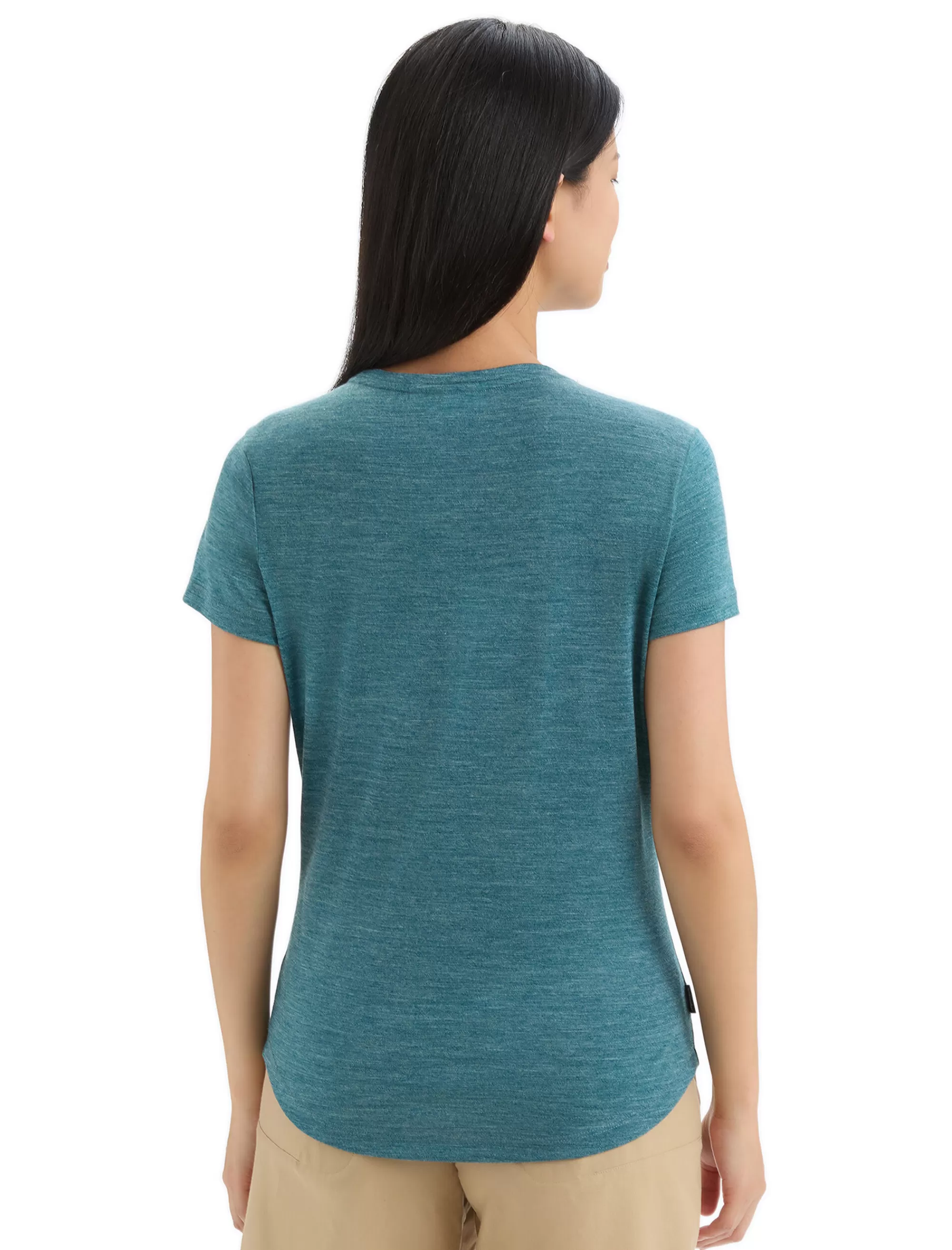 Icebreaker T-Shirt Manches Courtes Merinos Sphere Ii Trail Femme Green Glory Heather Clearance