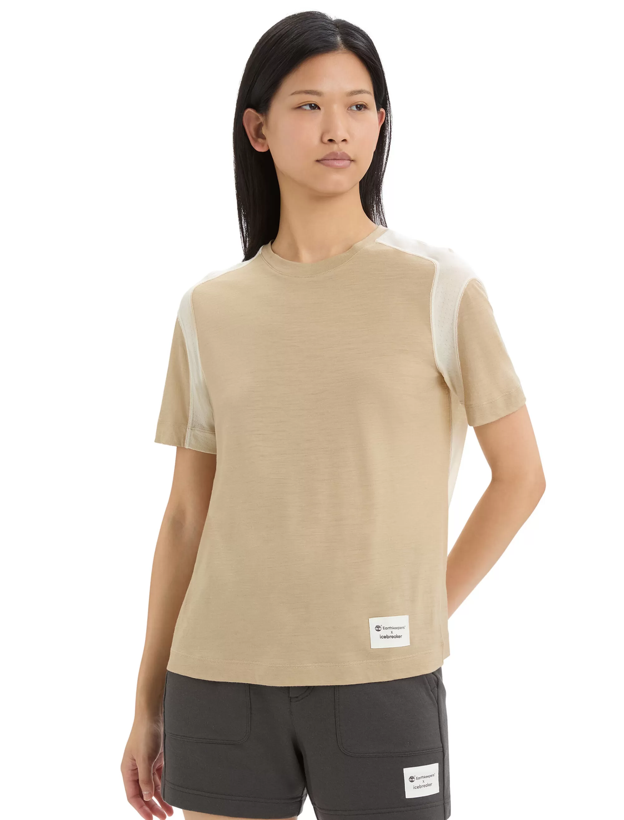 Icebreaker T-Shirt Manches Courtes Merinos Zoneknit™ Timberland X Femme Sand/Chalk Sale