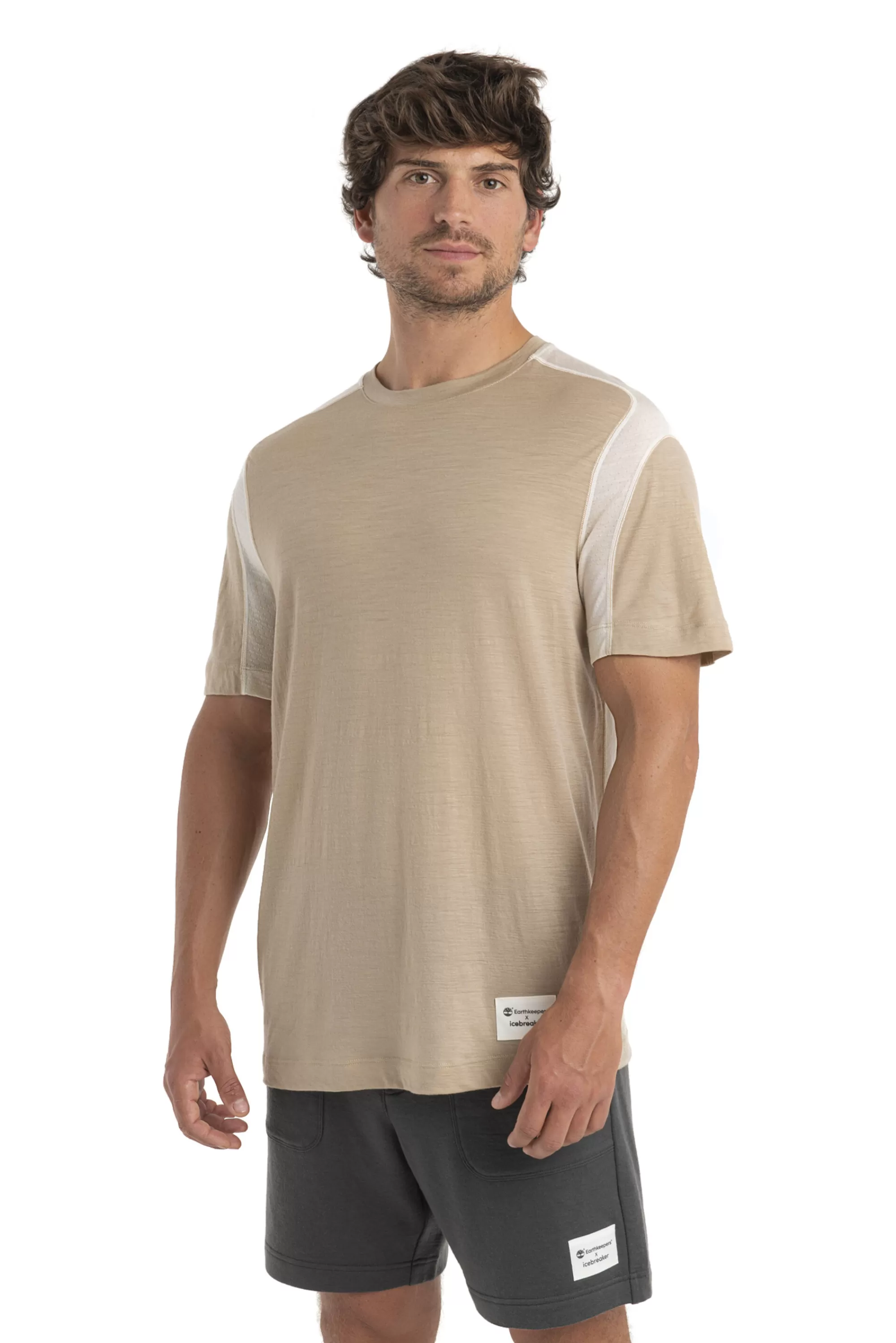 Icebreaker T-Shirt Manches Courtes Merinos Zoneknit™ Timberland X Homme Sand/Chalk Hot