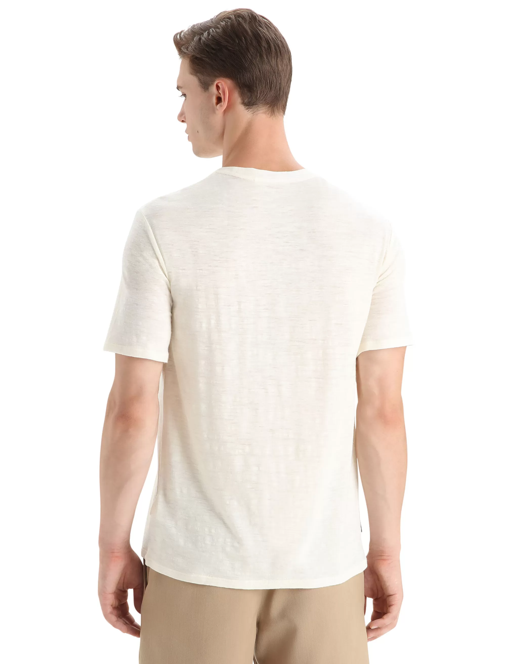 Icebreaker T-Shirt Manches Courtes Merinos/Lin Homme Chalk Cheap