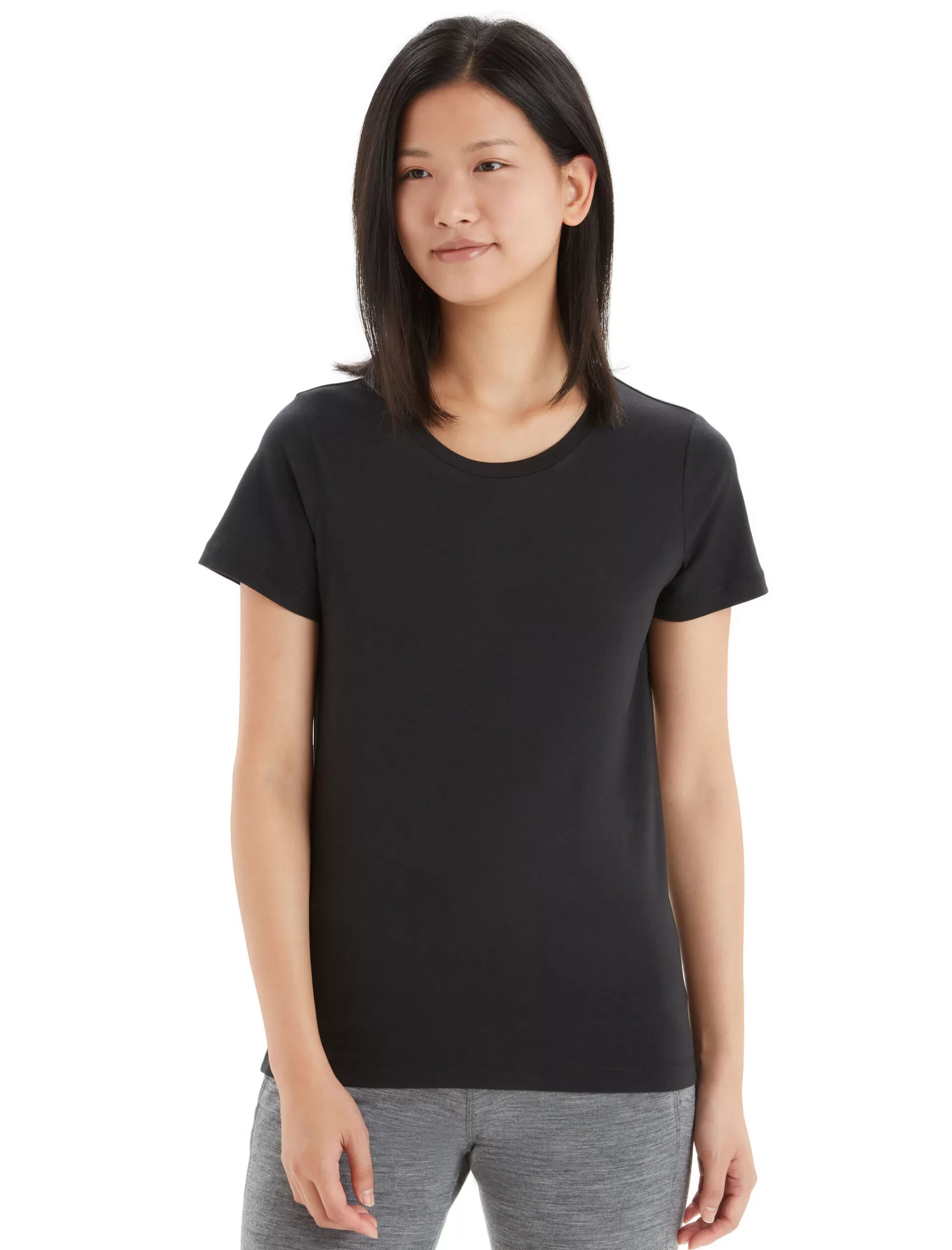 Icebreaker T-Shirt Manches Courtes Tencel™ Coton Femme Black New