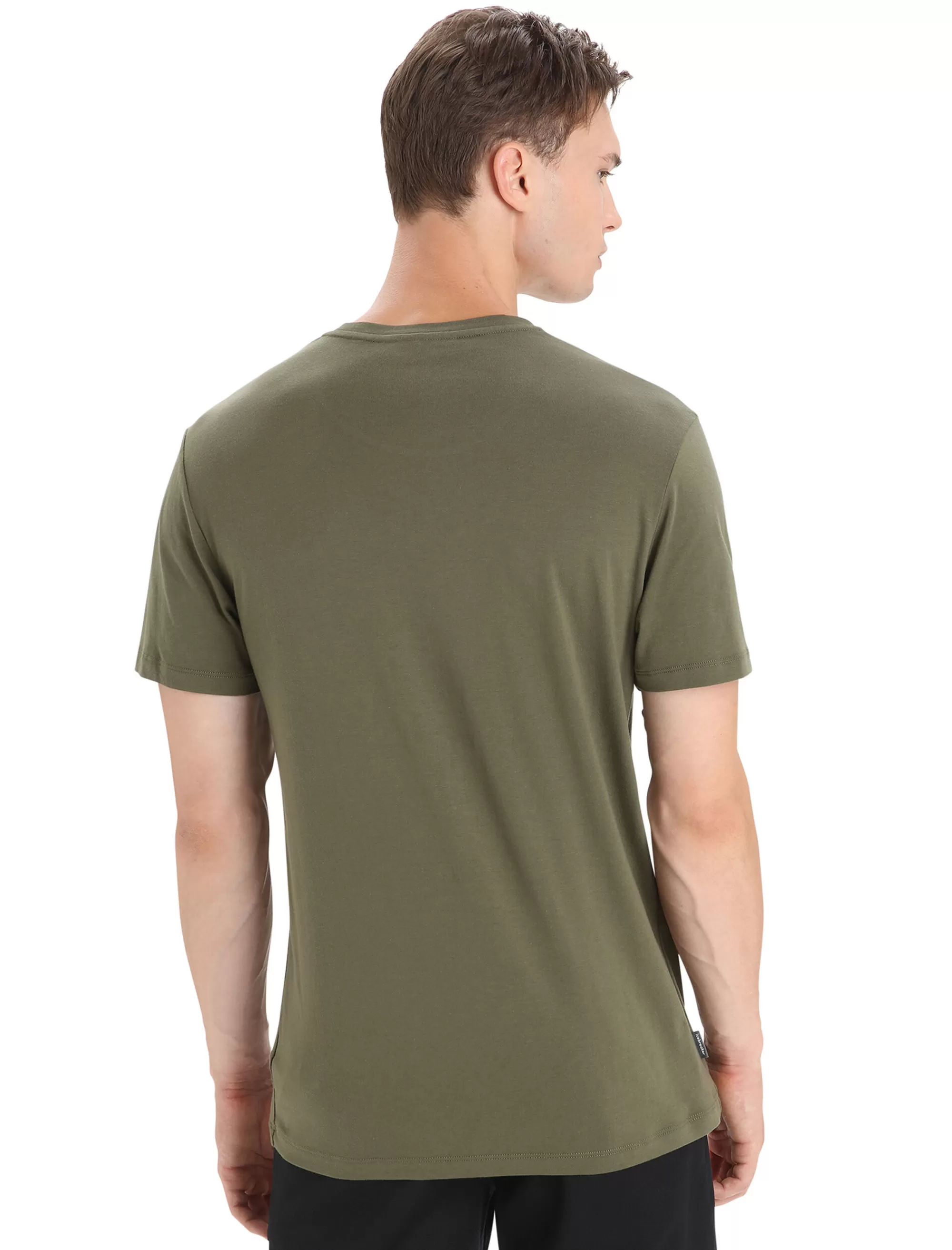 Icebreaker T-Shirt Manches Courtes Tencel™ Coton Natural Logo Homme Loden Outlet