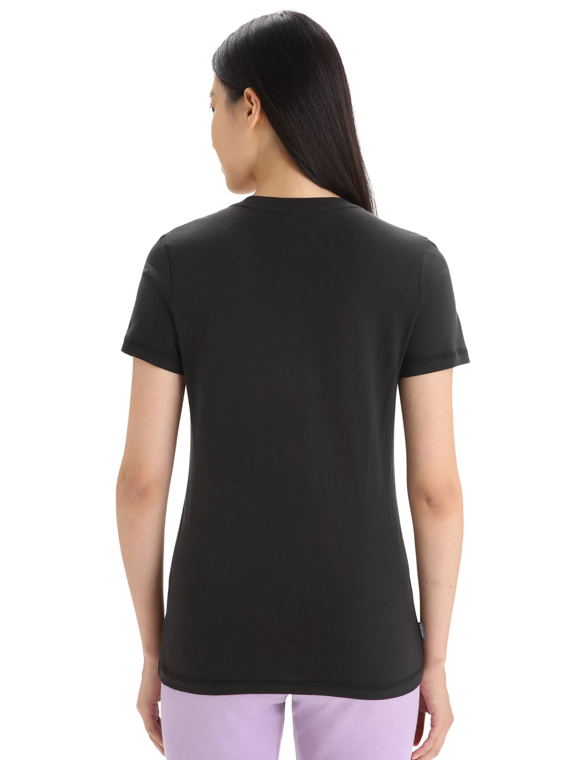 Icebreaker T-Shirt Manches Courtes Tencel/Coton Natural Femme Black Shop