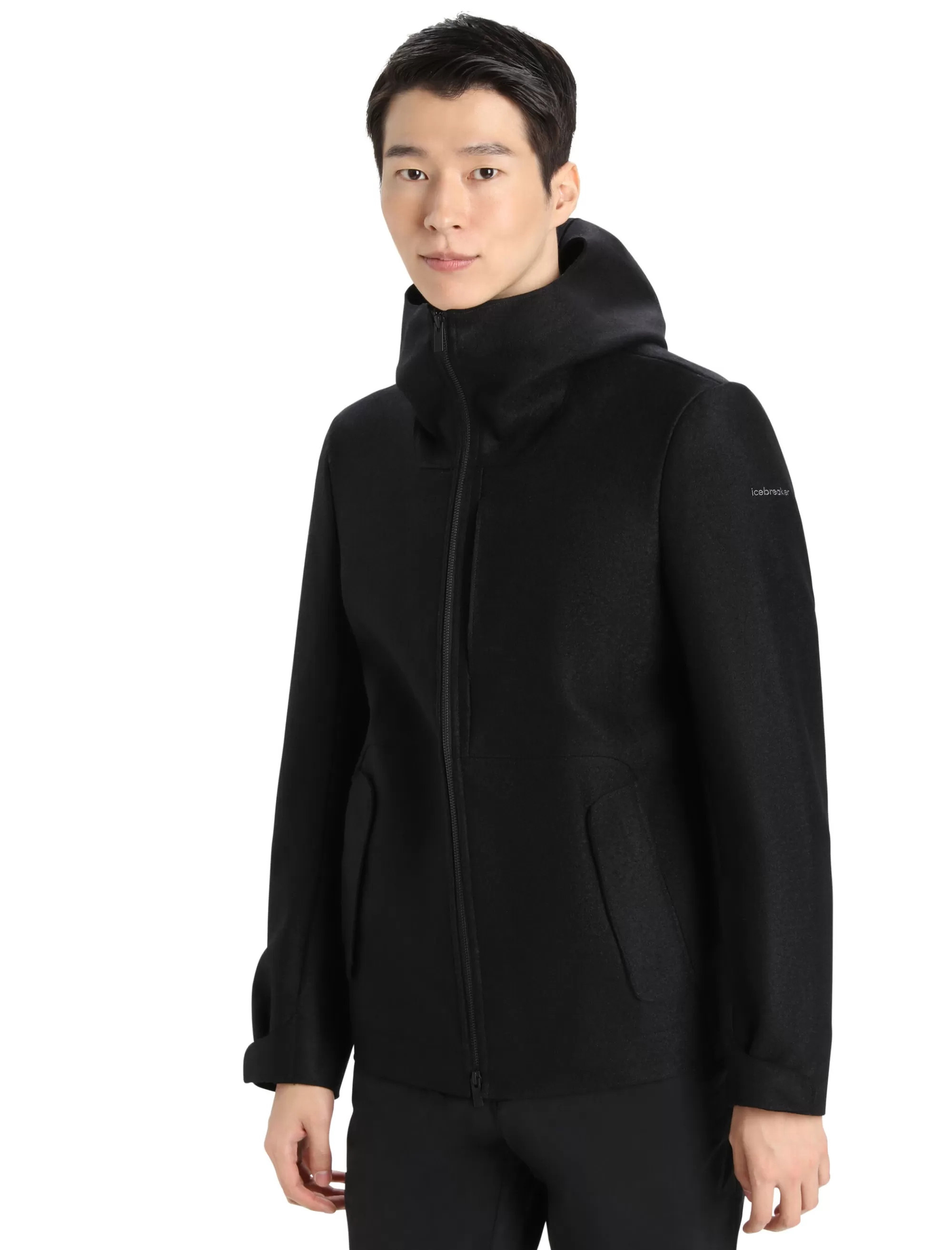 Icebreaker Veste A Capuche Merinos Feutre Homme Black Fashion