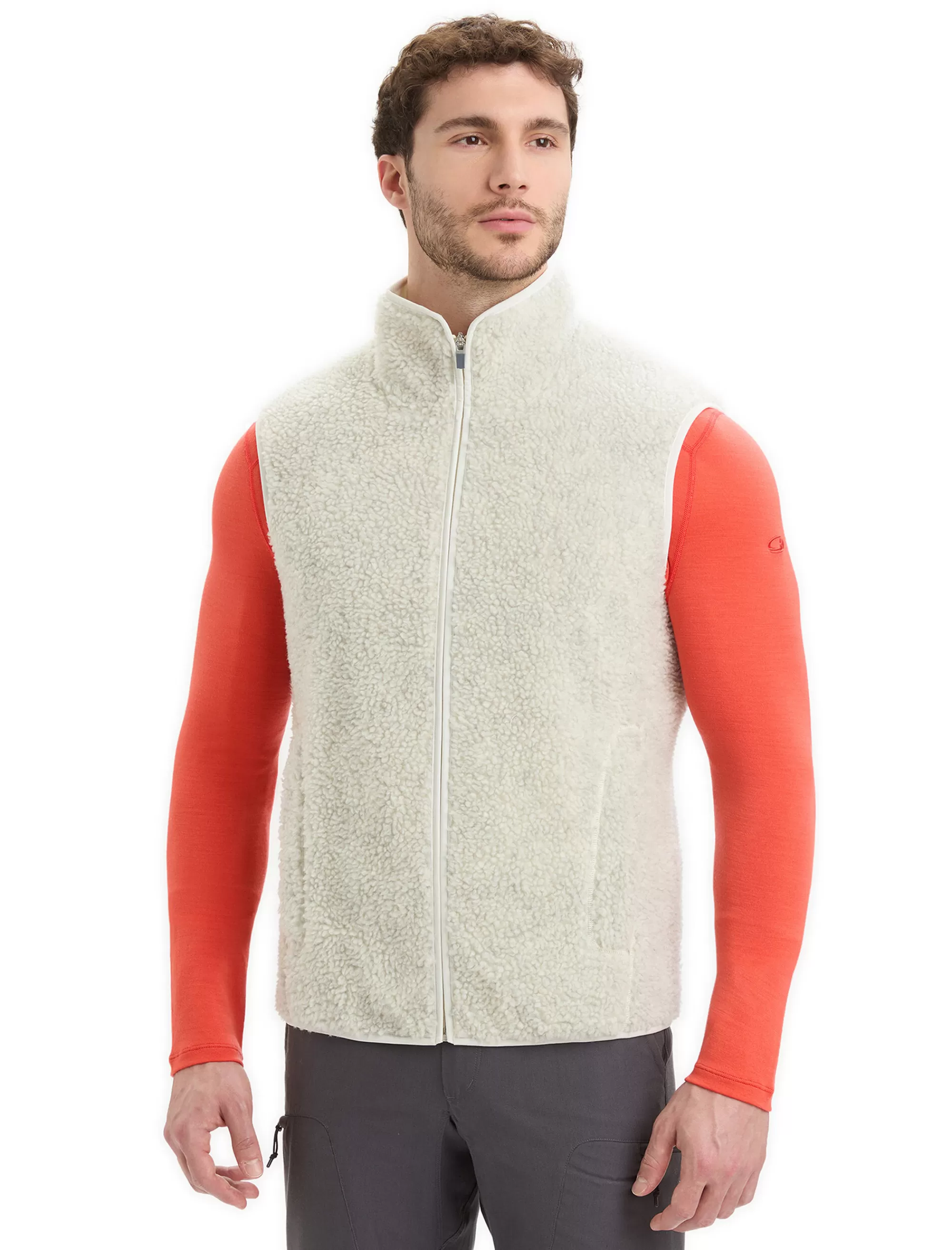 Icebreaker Veste Sans Manches Effet Fourrure Merinos Realfleece™ Homme Ecru Heather/Snow Flash Sale