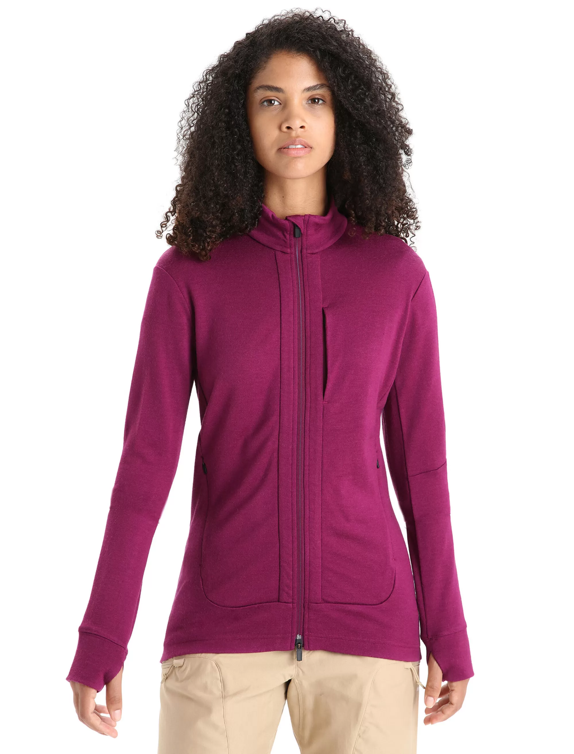 Icebreaker Veste Zippee Manches Longues Merinos Quantum Iii Femme Go Berry Best Sale