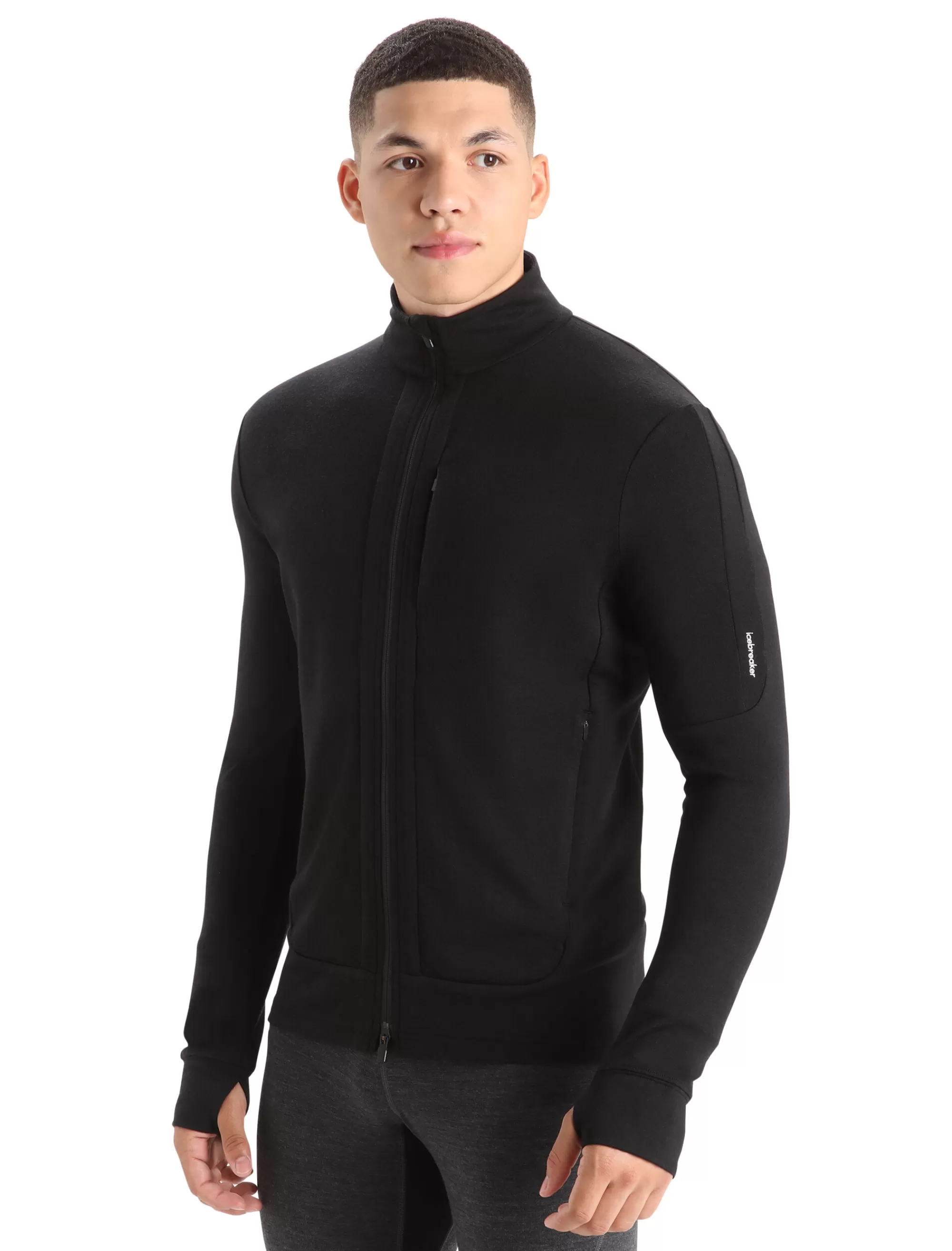 Icebreaker Veste Zippee Manches Longues Merinos Quantum Iii Homme Black Hot